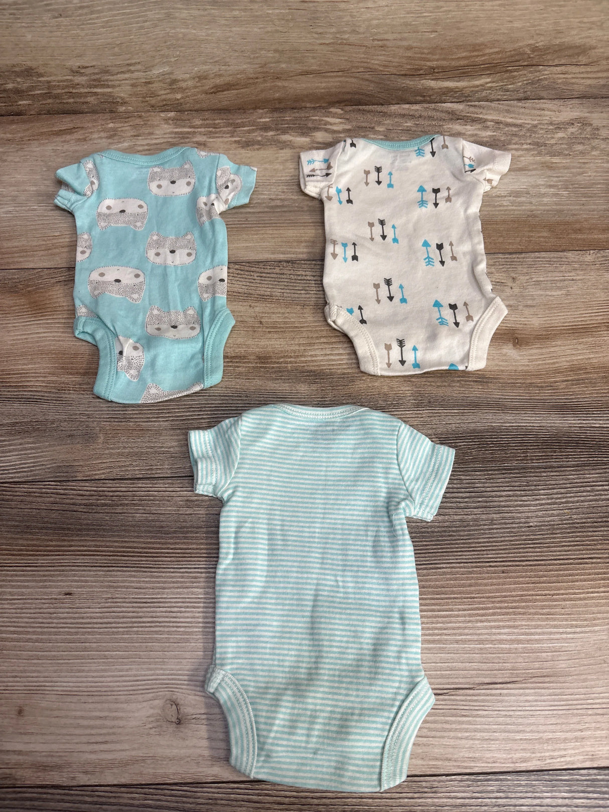 Gerber 3pk Bodysuits Turquoise sz Preemie