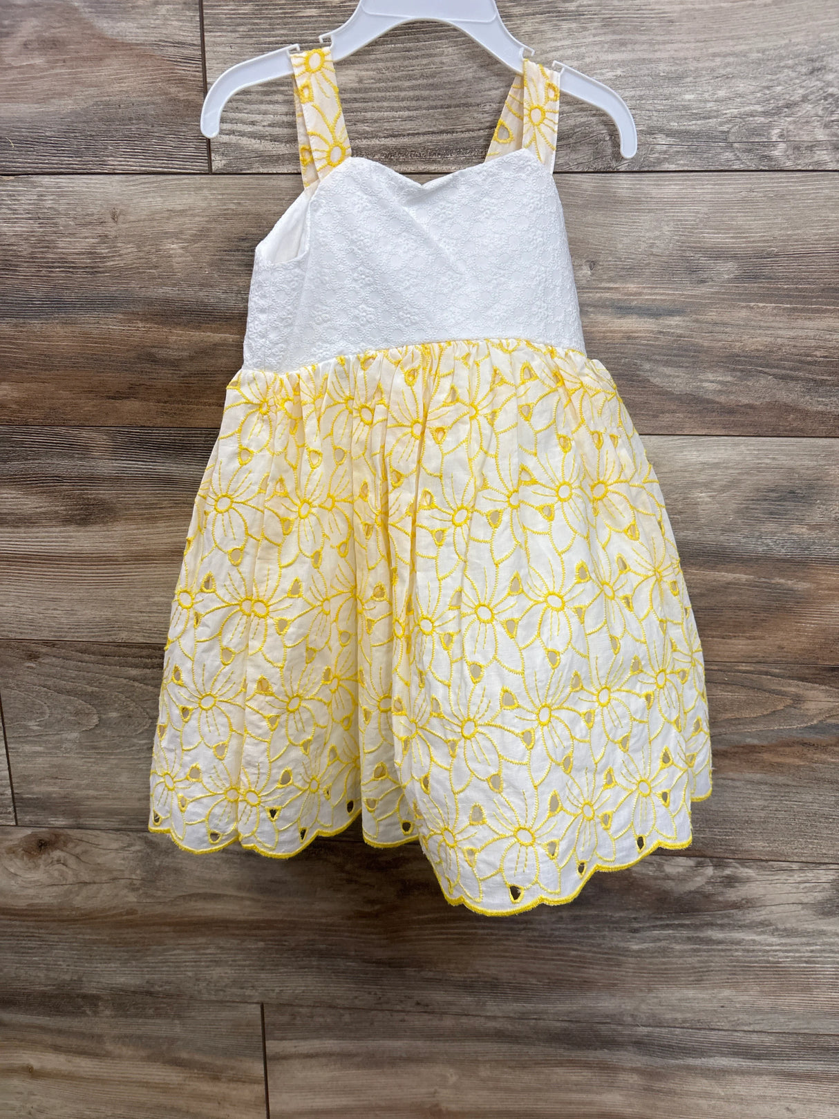 NEW Blueberi Blvd. Floral Eyelet Dress Yellow sz 3T