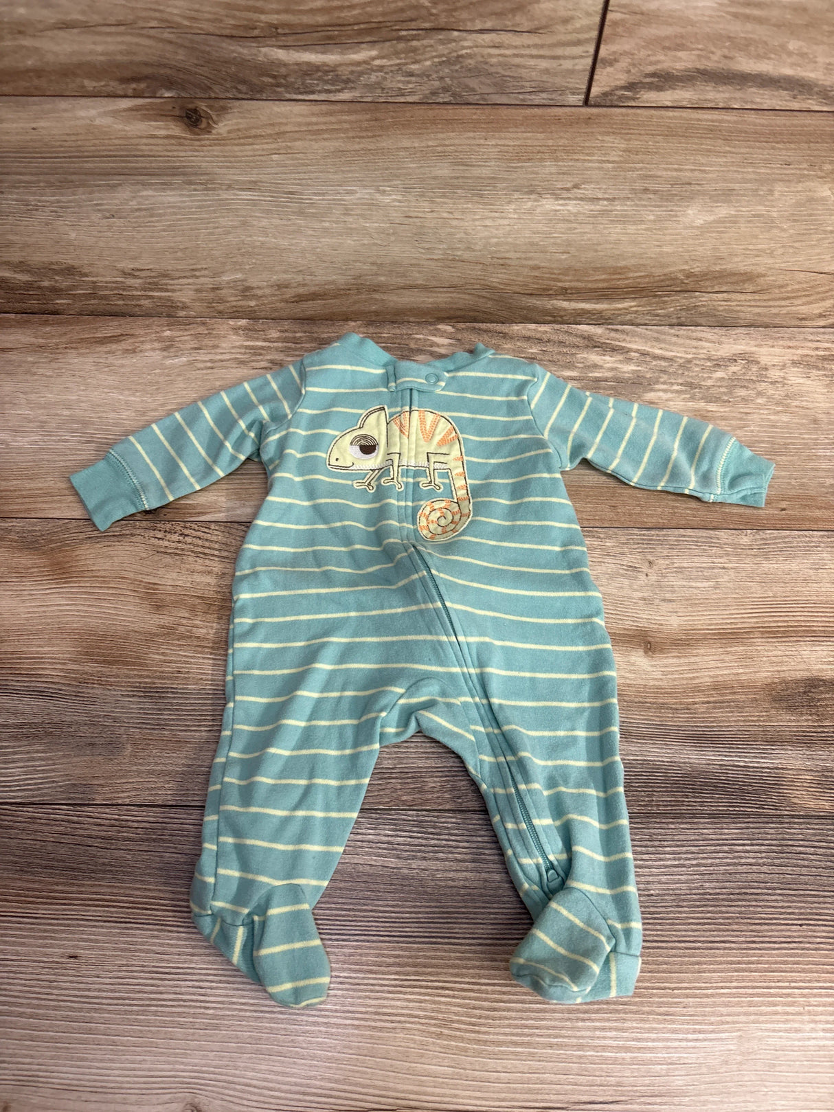 Carter's Striped Chameleon Sleeper Green sz 3m