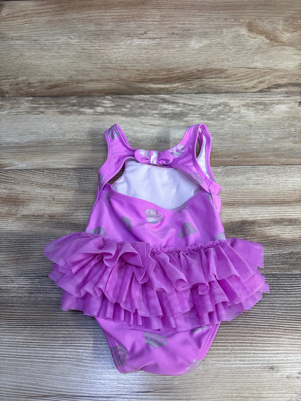 Cat & Jack 1pc Shell Print Tutu Swimsuit Purple sz 2T