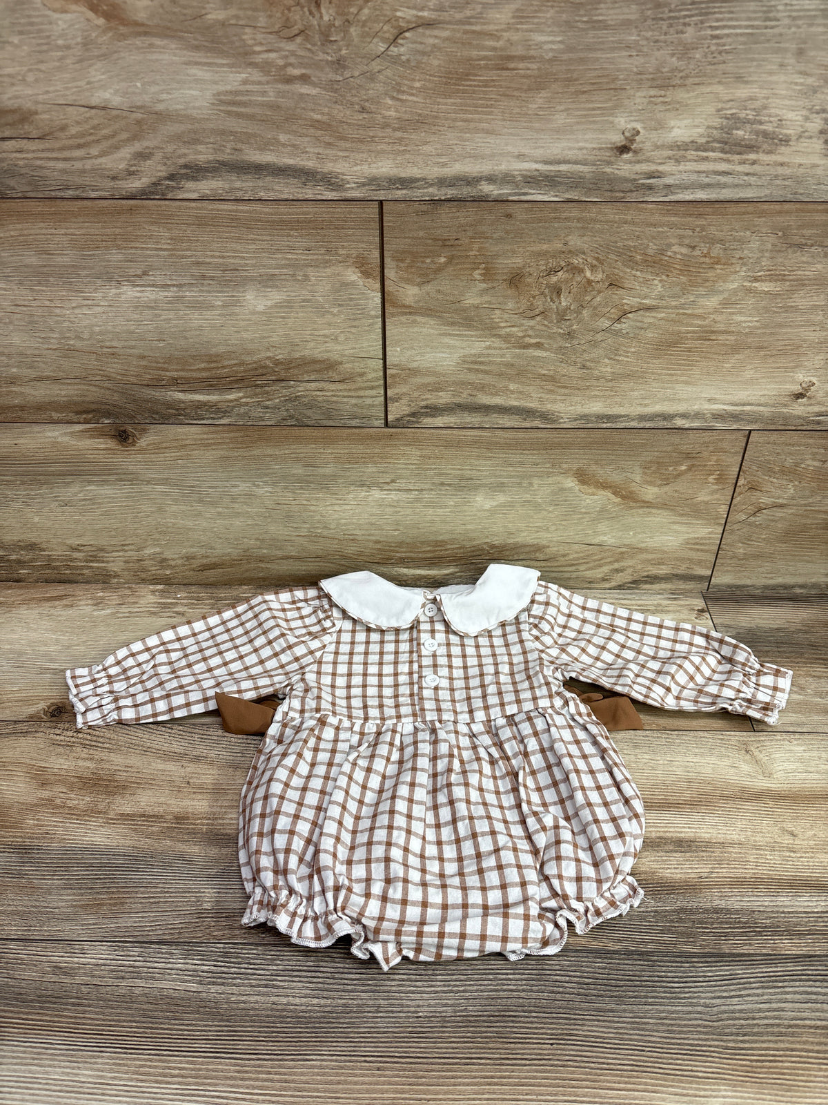 SYOKUP Smocked Embroidered Gobble Bubble Romper White sz 6-12m