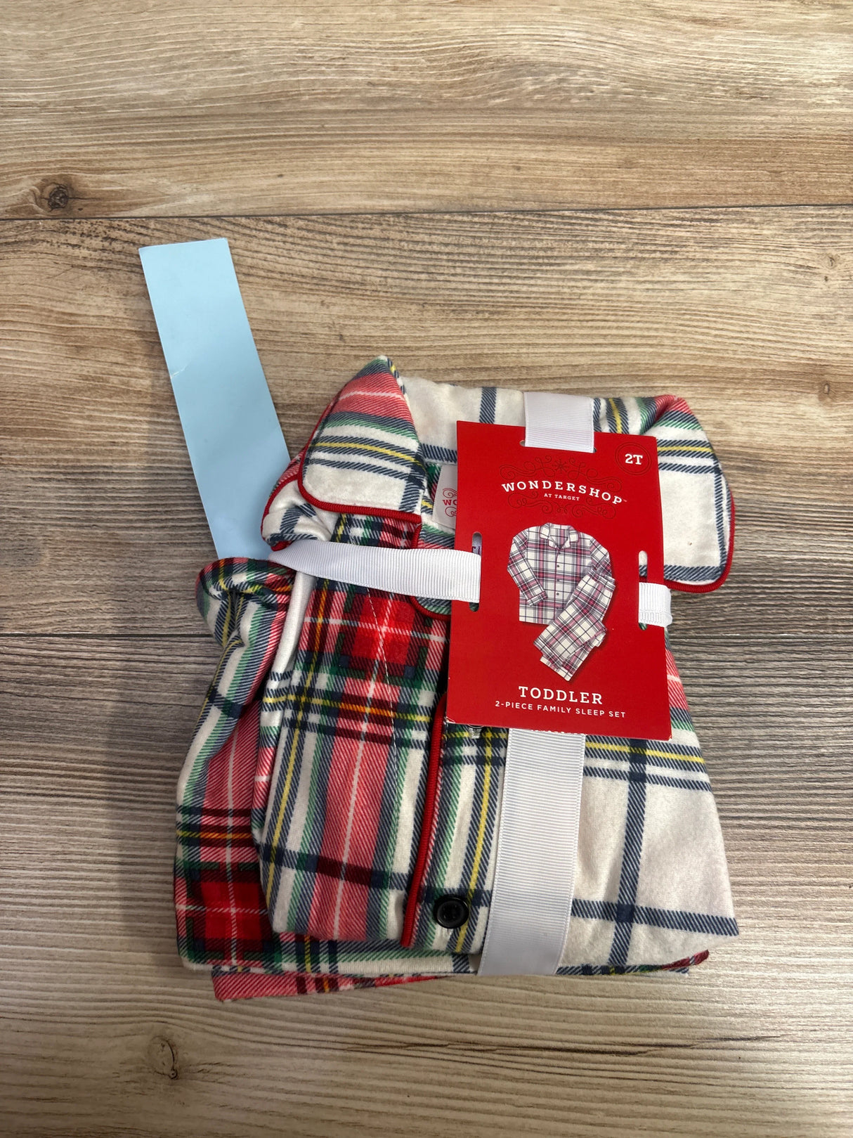 NEW Wondershop 2pc Christmas Sleep Set - White Tartan sz 2T