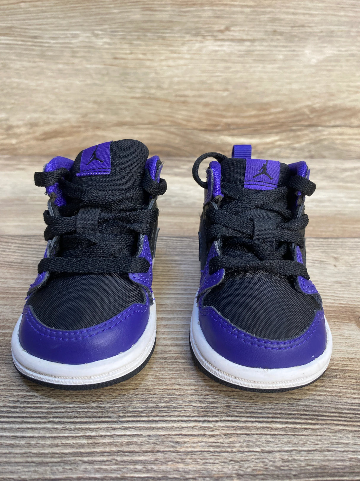 Air Jordan 1 Mid TD 'Black Purple' Sneakers sz 3c