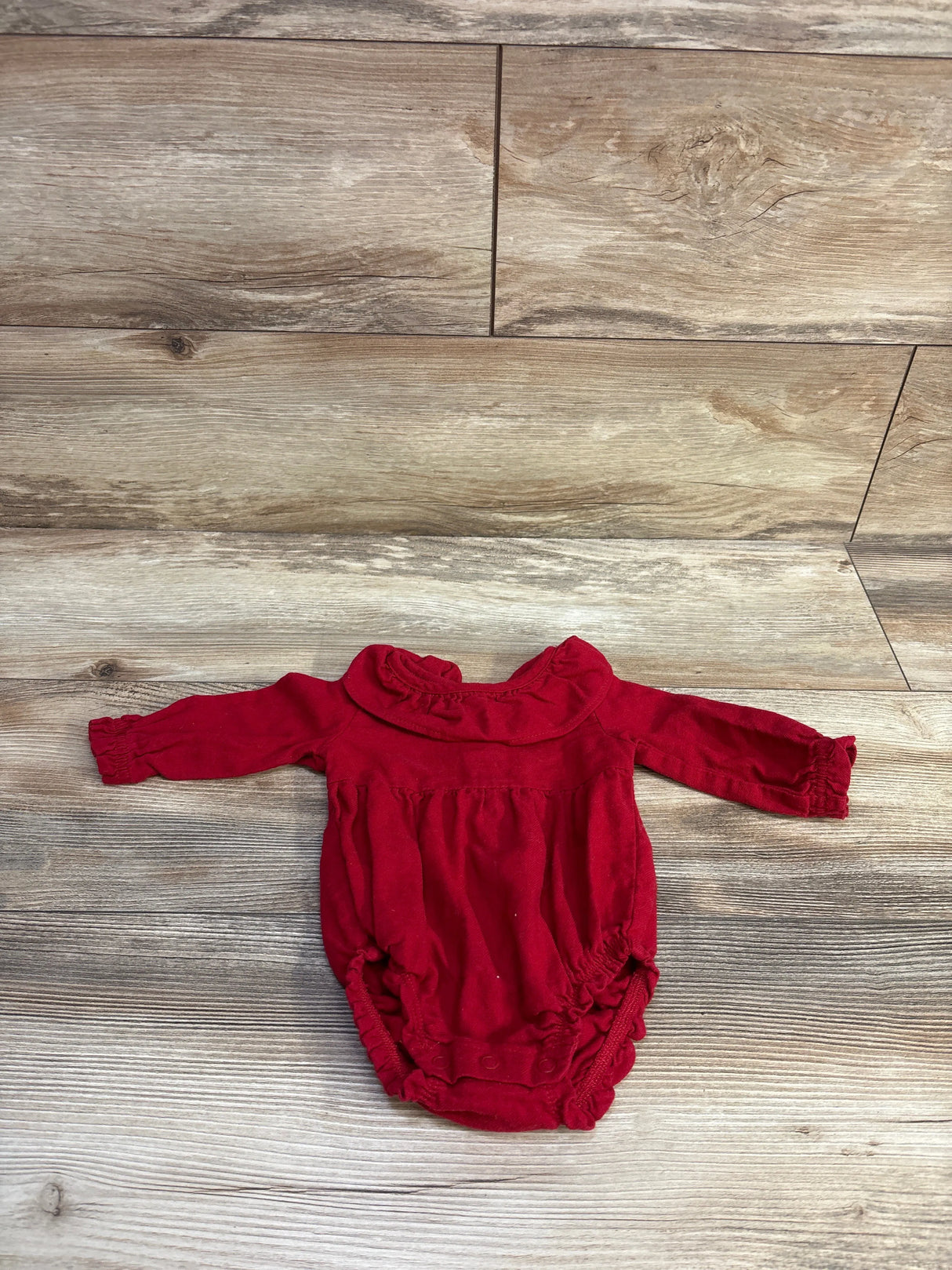 Just One You Collared Long Sleeve Bubble Romper Red sz 3m