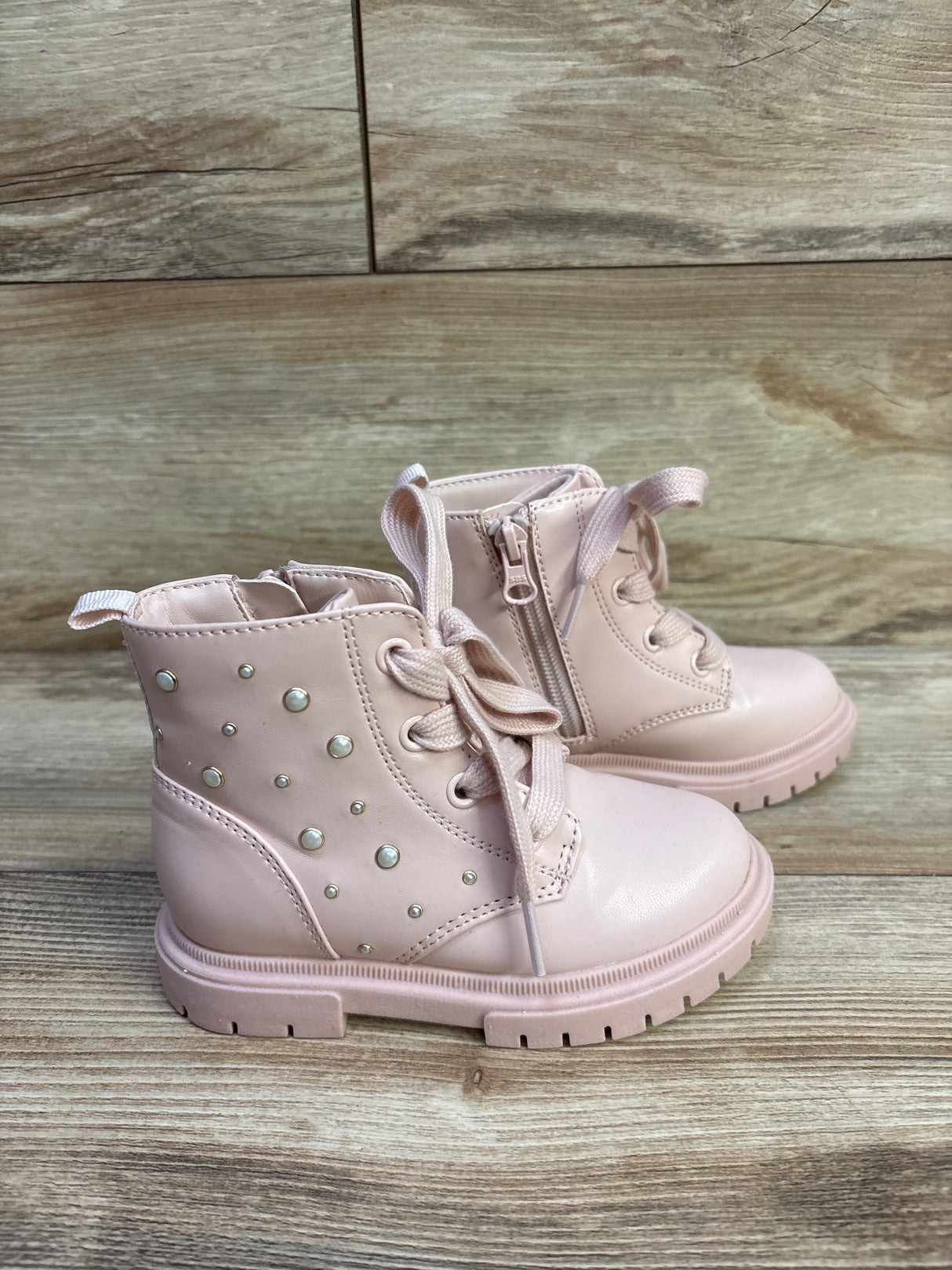Cat & Jack Amaya Combat Boots Blush sz 9c