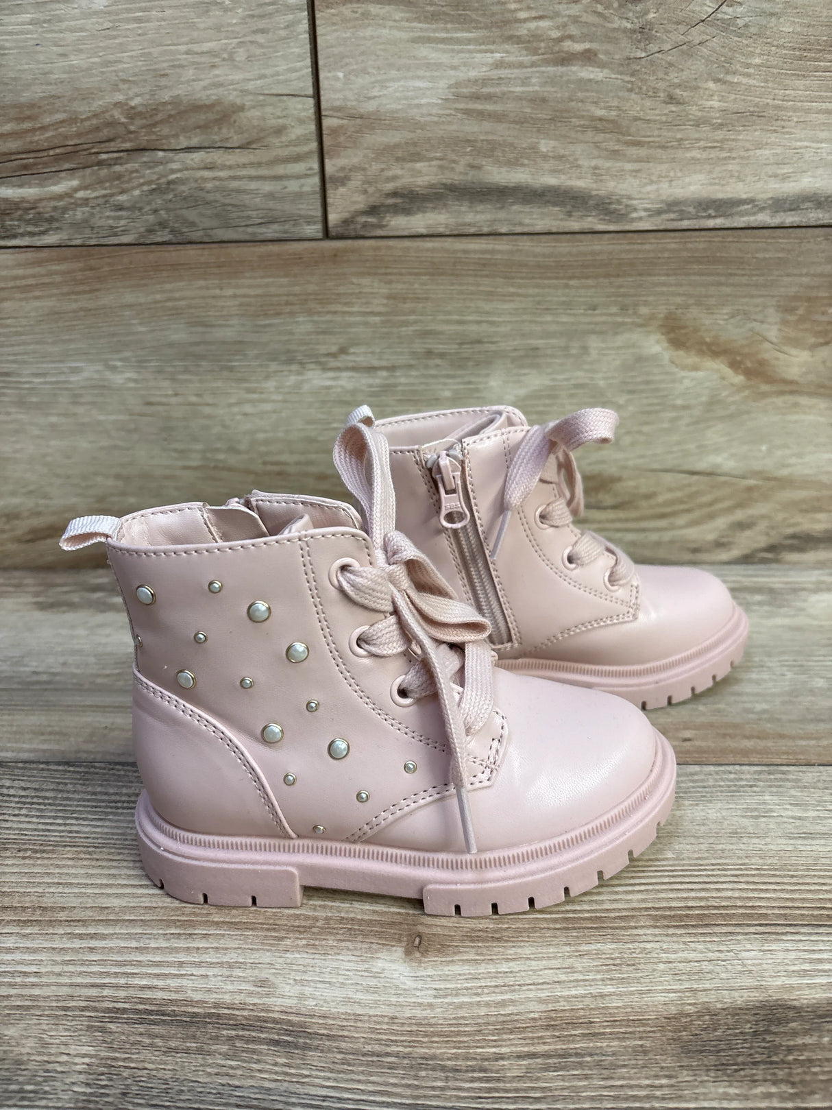Cat & Jack Amaya Combat Boots Blush sz 9c