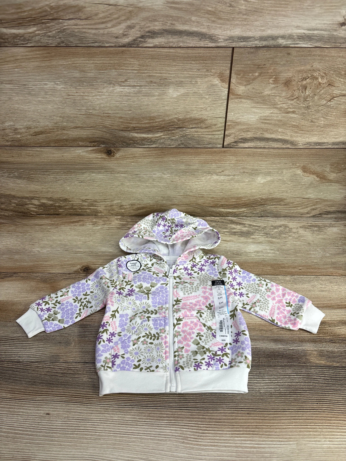 NEW Okie Dokie Polar Bear Full-Zip Hoodie sz 6m