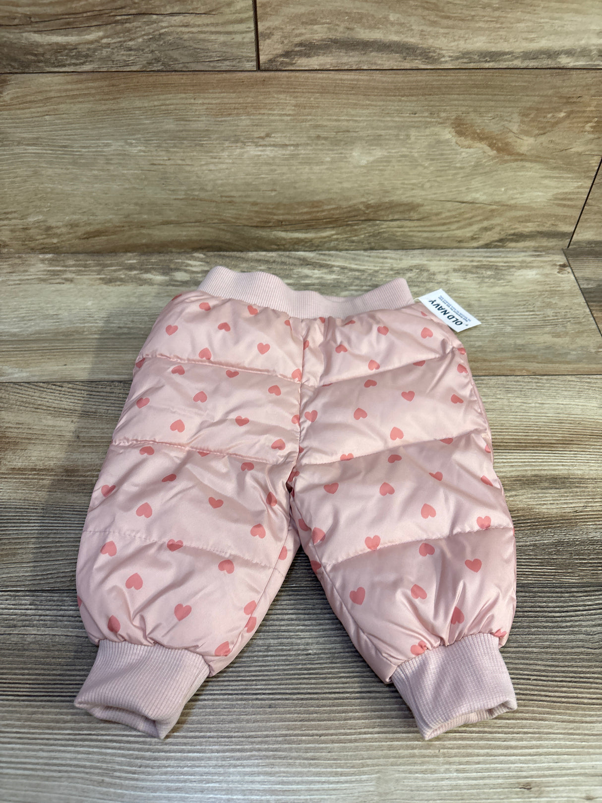 NEW Old Navy Unisex Water-Resistant Quilted Tapered Pants Pink sz 6-12m
