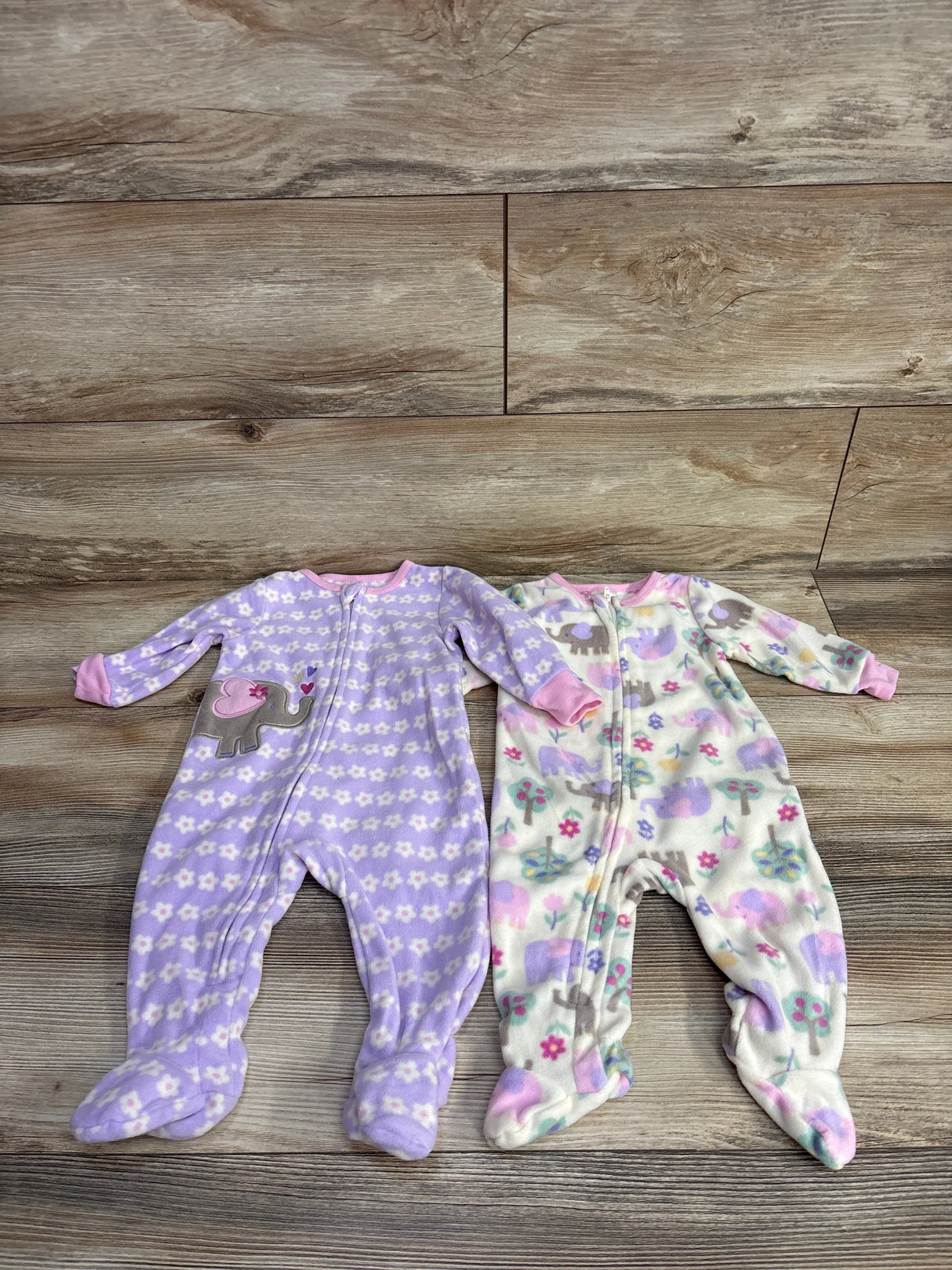 Kids Headquarters 2pc Plush Elephant Sleeper Cream sz 6m