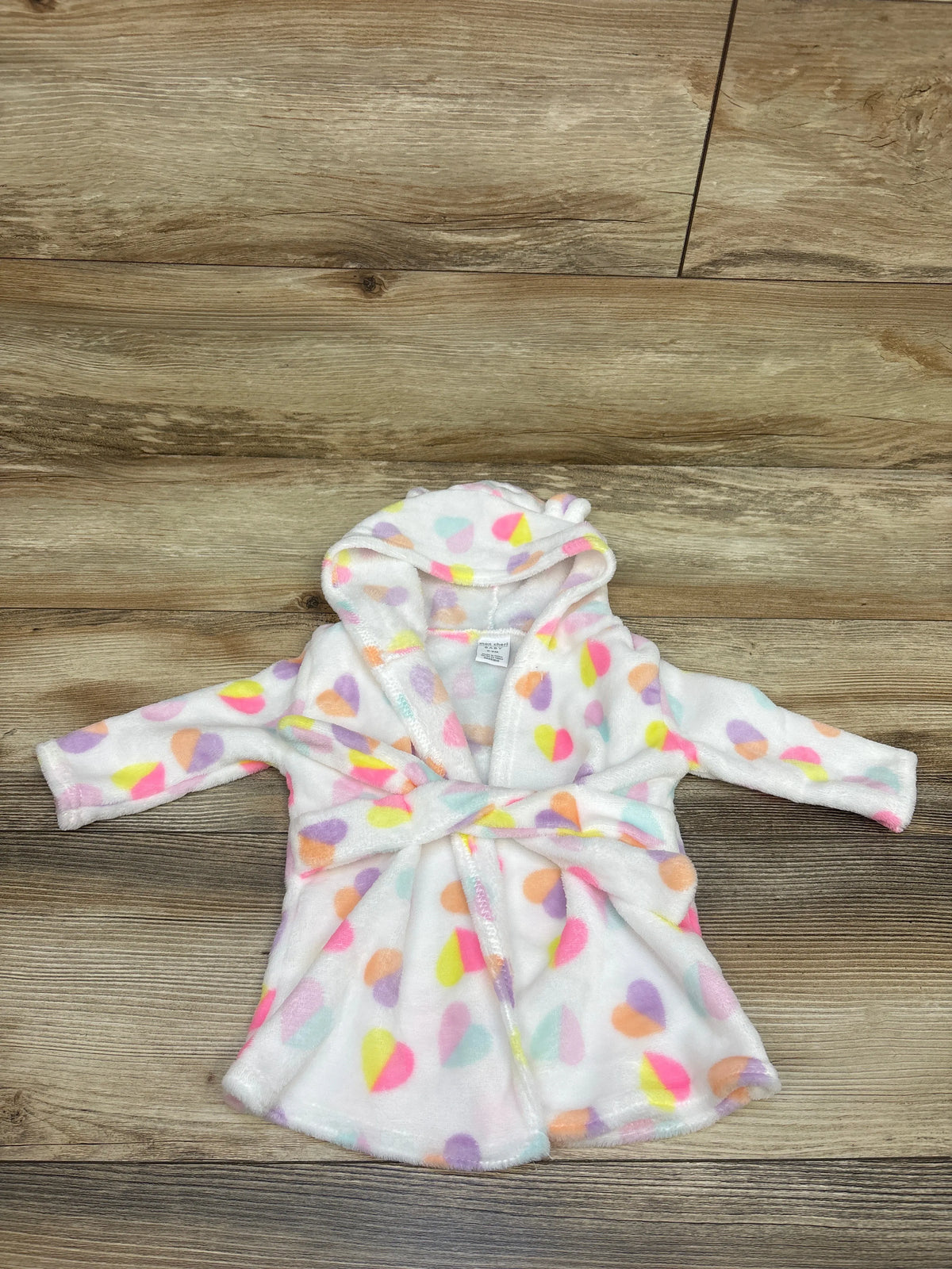 Mon Cheri Plush Hooded Bath Robe White sz 0-9m