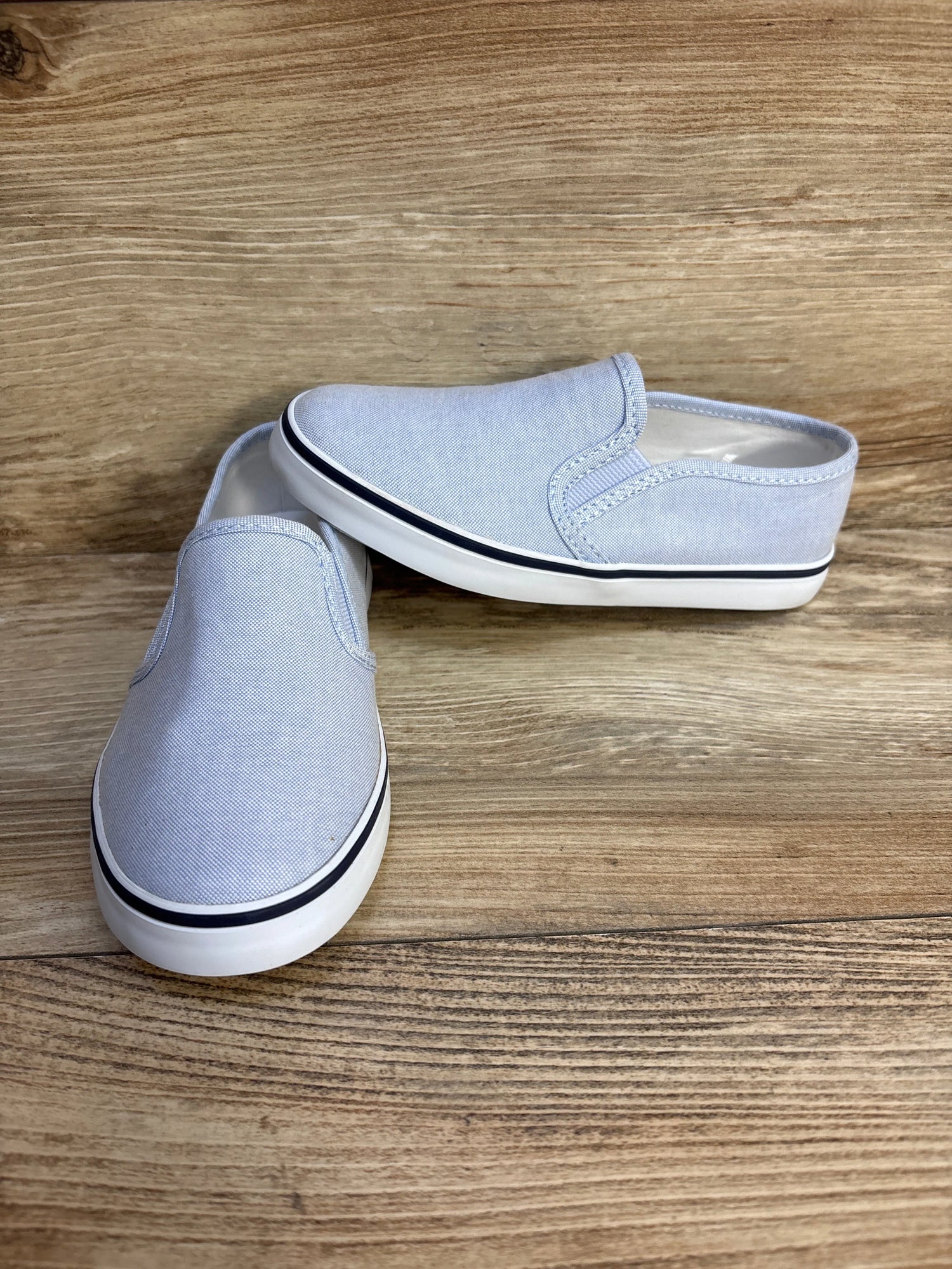 Janie & Jack Oxford Cotton Slip On Sneakers Zen Blue sz 12c - Me n Mommy To Be