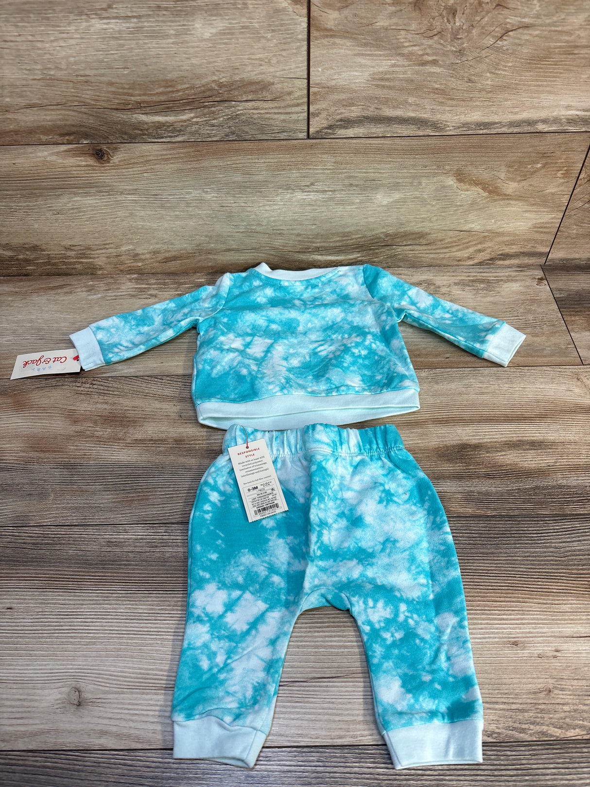 NEW Cat & Jack 2pc Tie-Dye Sweatshirt & Joggers Set Blue sz 0-3m