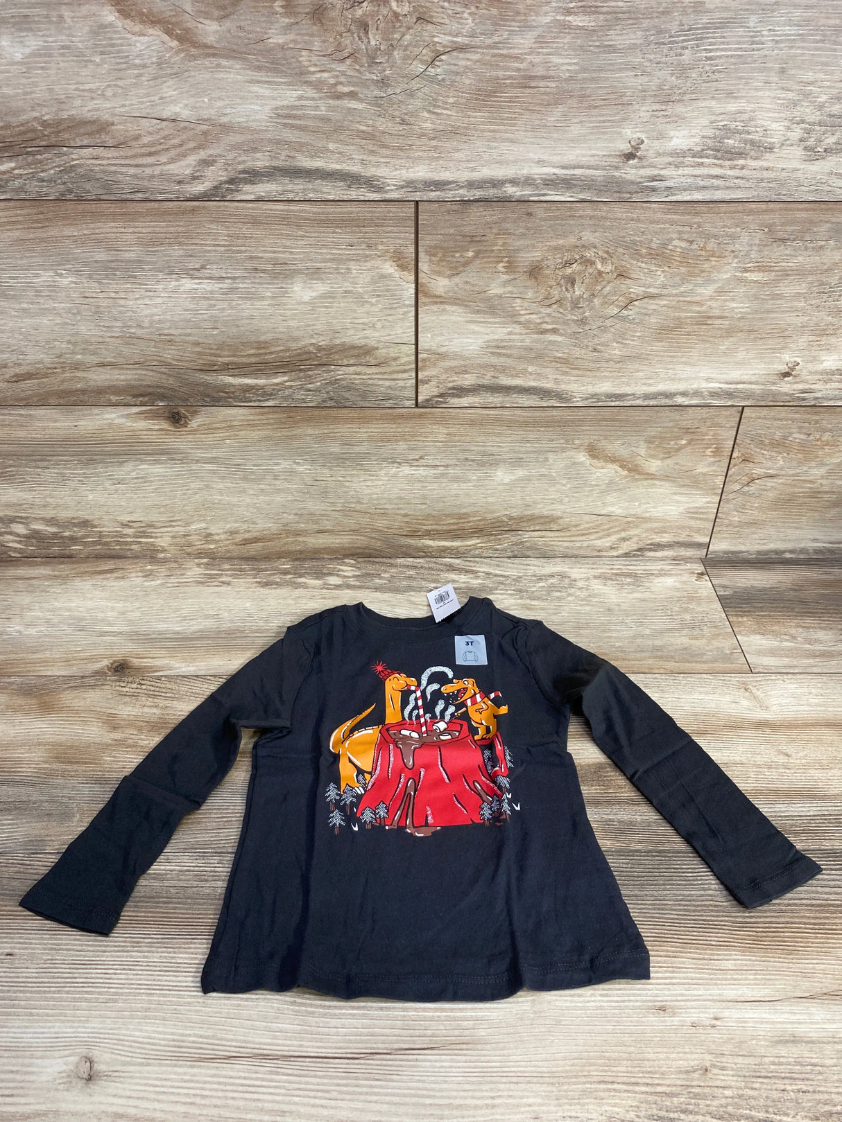 NEW Old Navy Long Sleeve Dinosaur Shirt Grey sz 3T