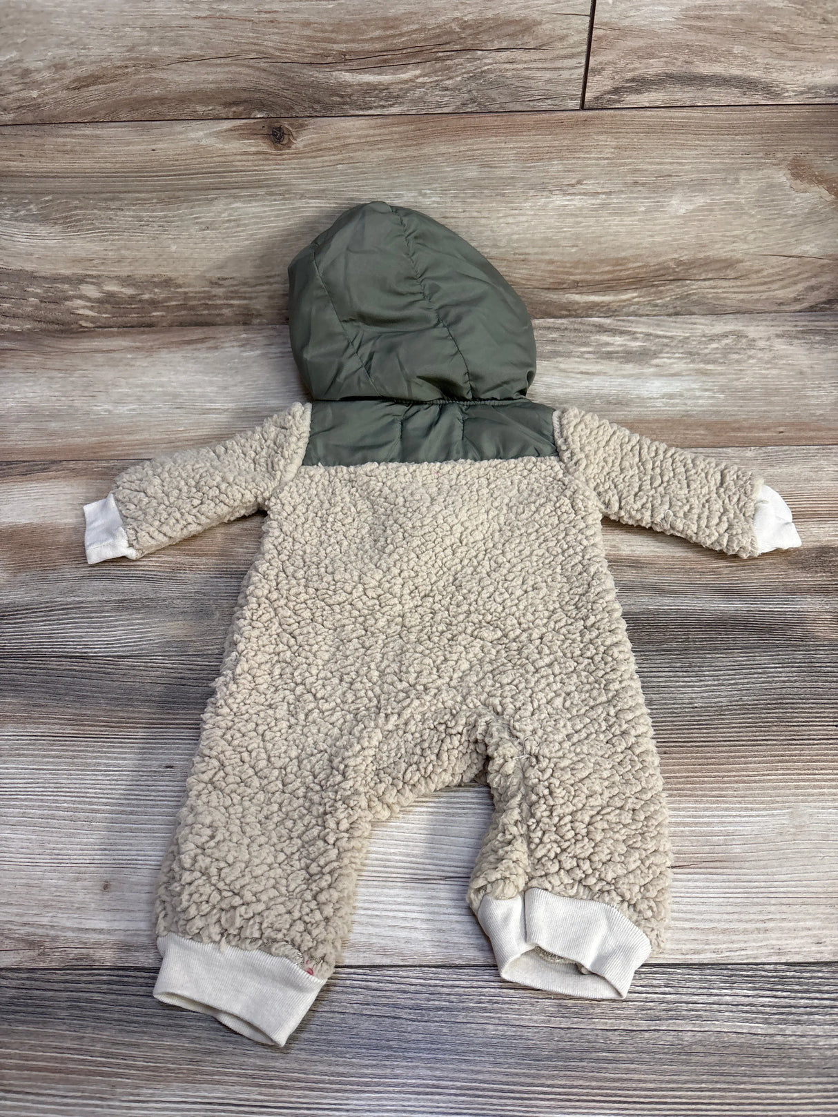 DKNY Hooded Sherpa Coverall Beige sz 0-3m - Me n Mommy To Be