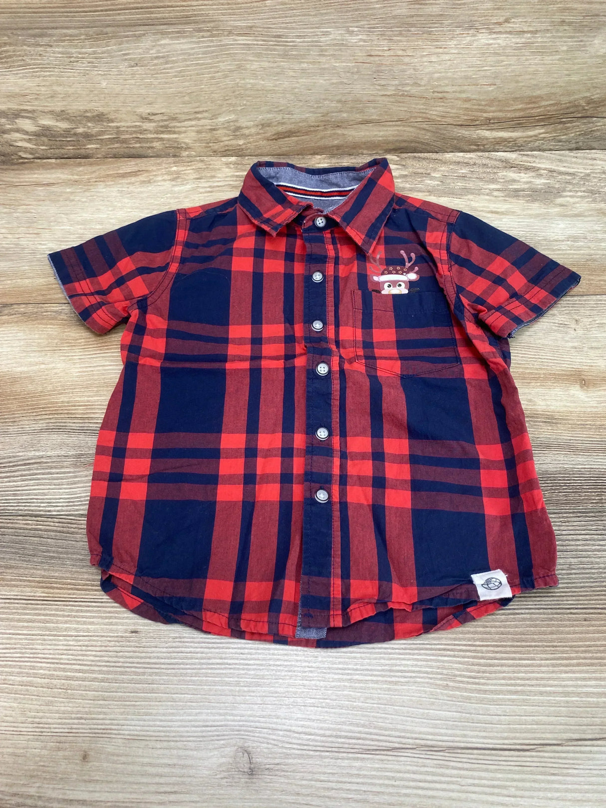Free Planet Plaid Button Up Shirt Red sz 3T - Me n Mommy To Be