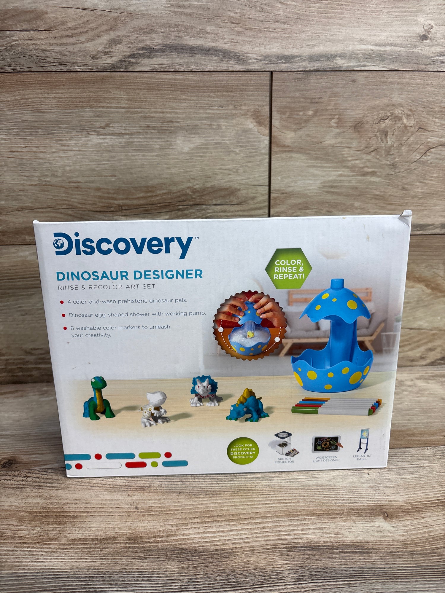 NEW Discovery Dinosaur Designer Rinse & Recolor Art Set