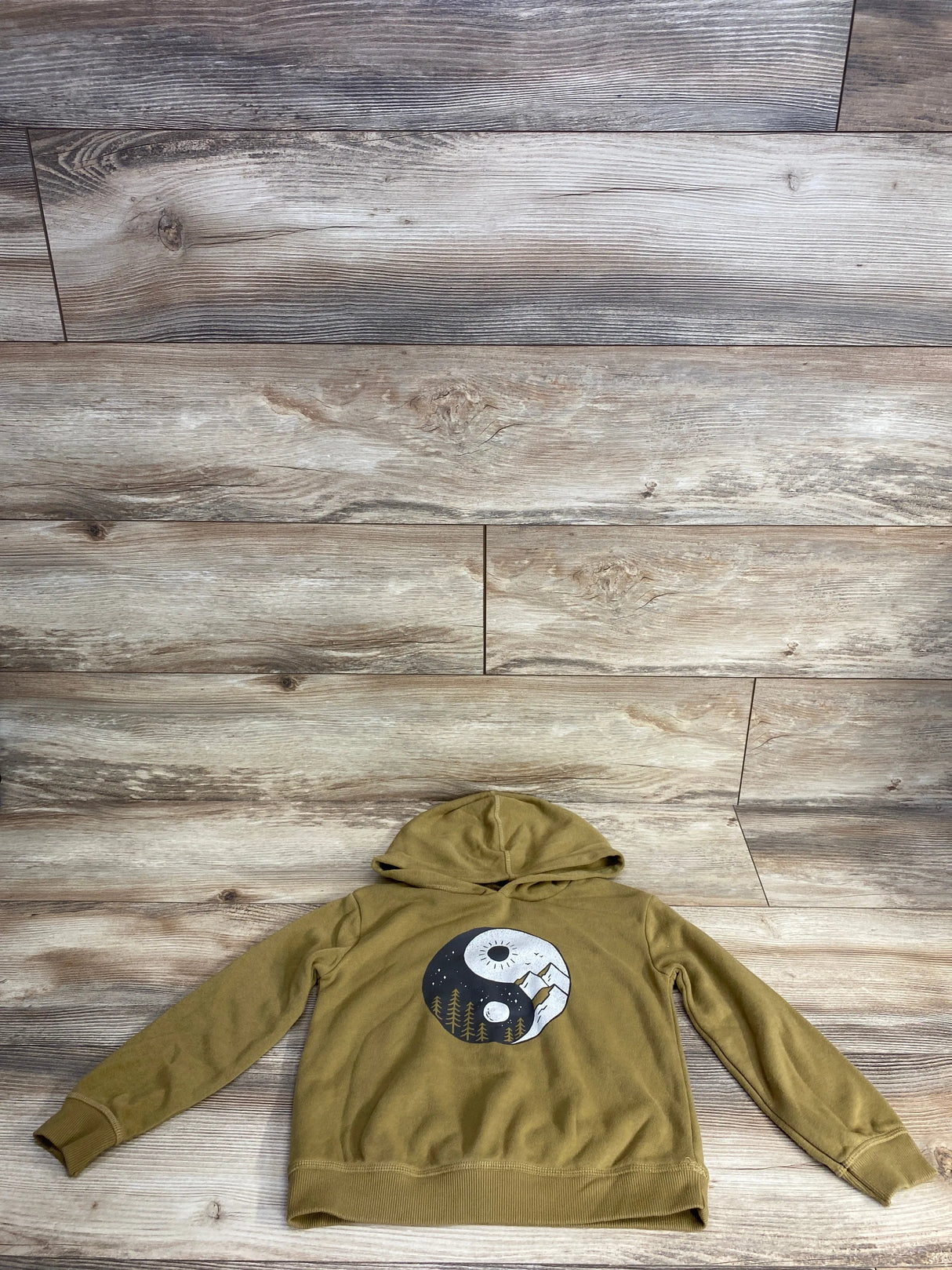 Little Co Ying-Yang Hooded Pull Over Sweater Wheat sz 5T