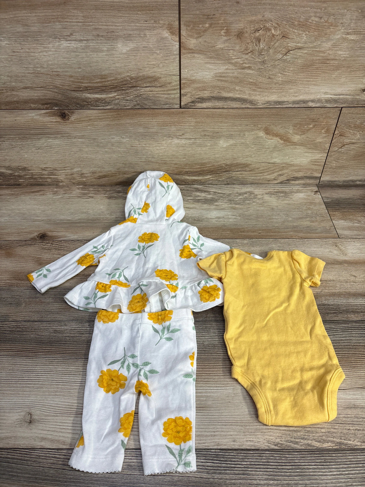 Carter's 3pc Full Zip Floral Jacket Set White sz Newborn