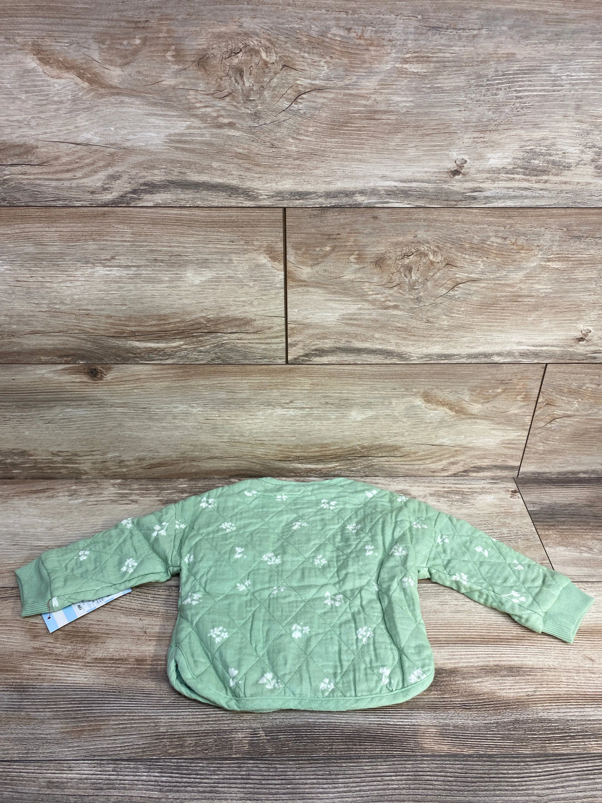 NEW Cat & Jack Floral Chambray Quilted Jacket Green sz 12m