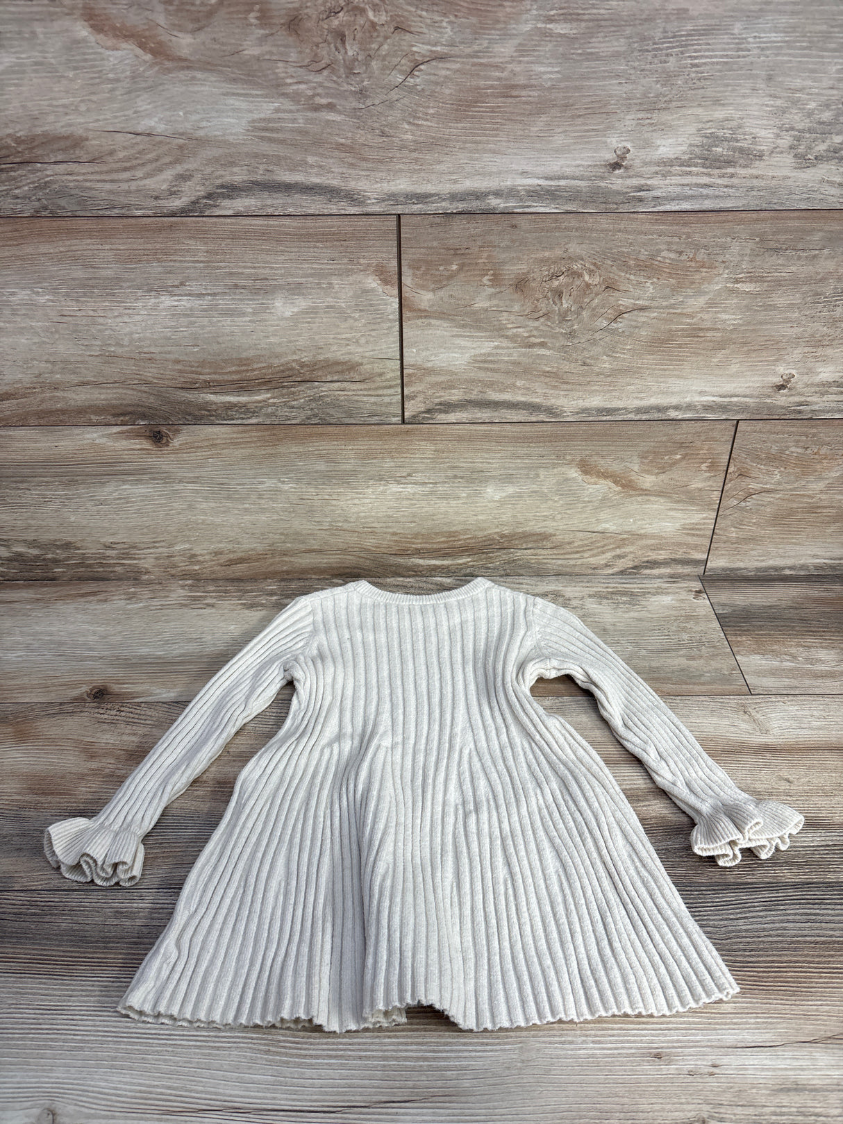 Old Navy Ribbed Knit Long Sleeve Dress Cream sz 2T