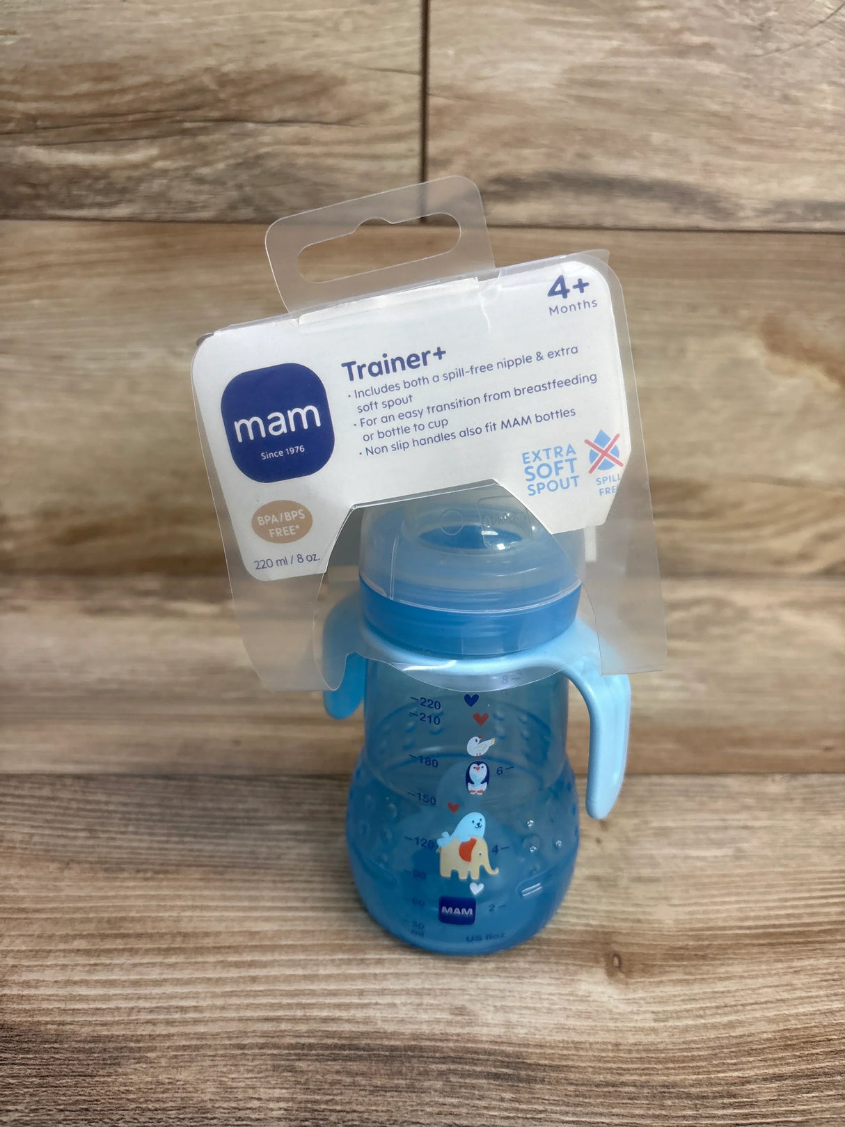 NEW MAM Trainer+ Sippy Cup Blue 8oz