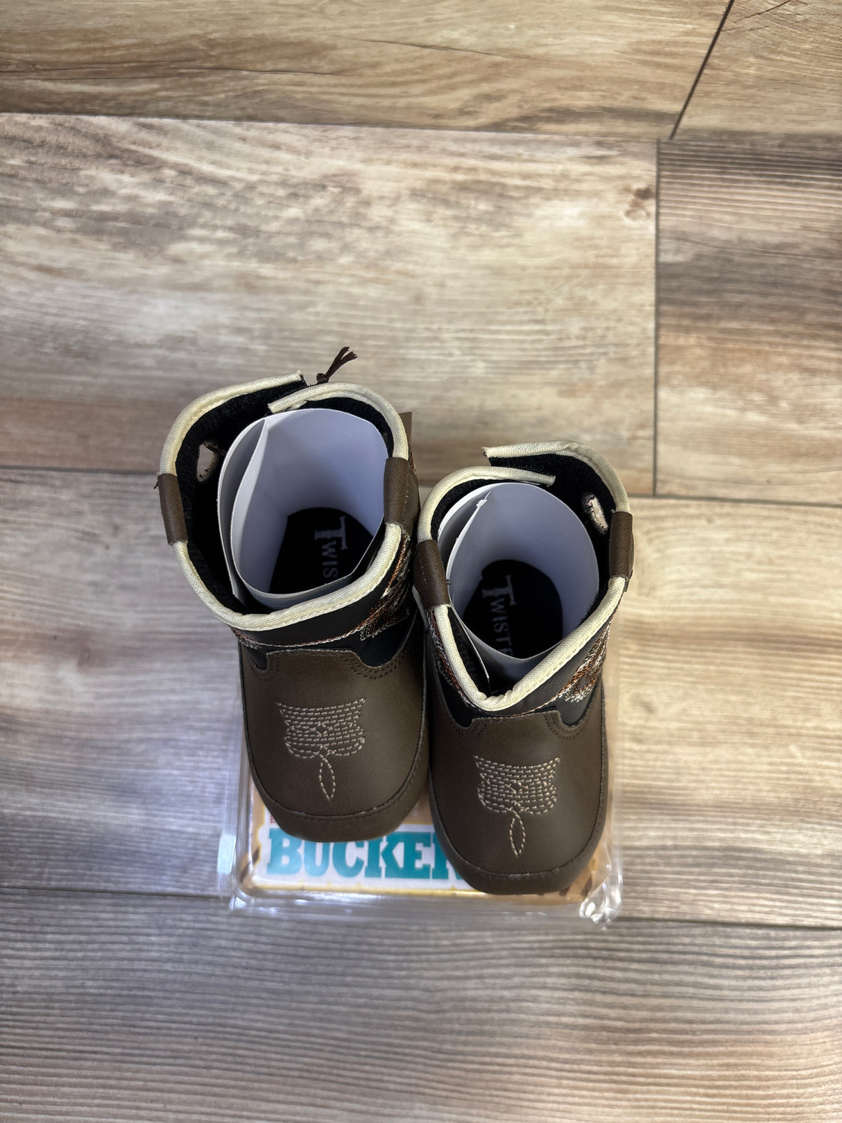 NEW Baby Buckers Twister Boots Brown sz 4c