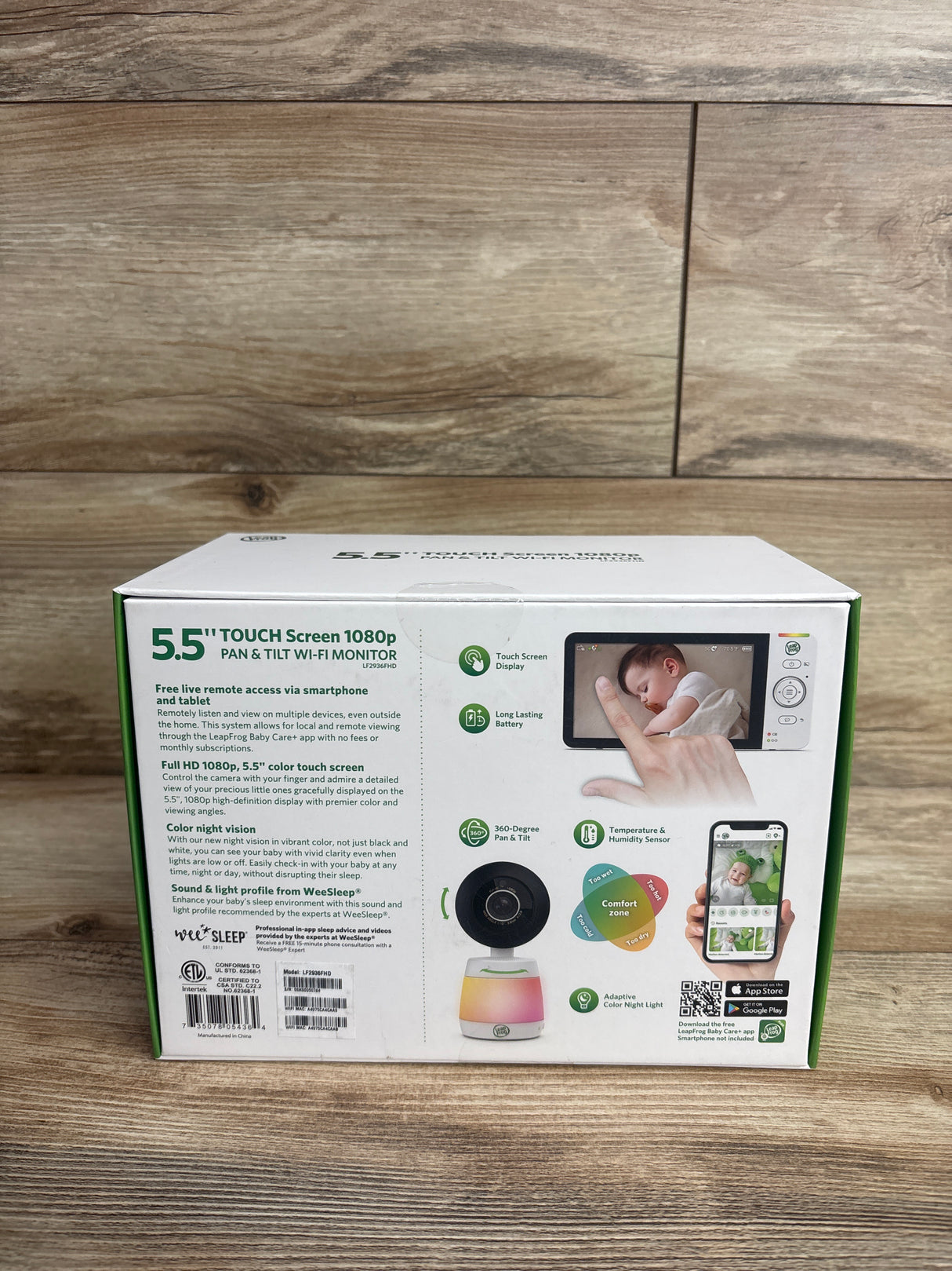 NEW LeapFrog Remote Access Smart Video Monitor with 5.5" Touch Screen Parent Unit