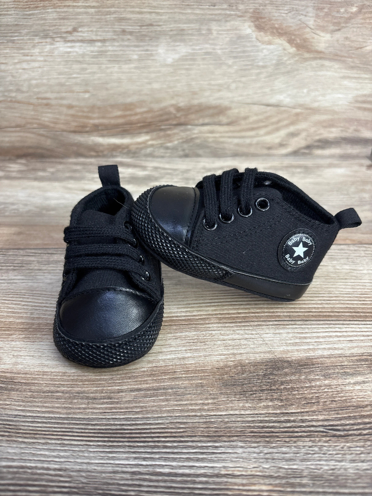 First Steps Canvas Soft Sole Shoes Black 1/2c