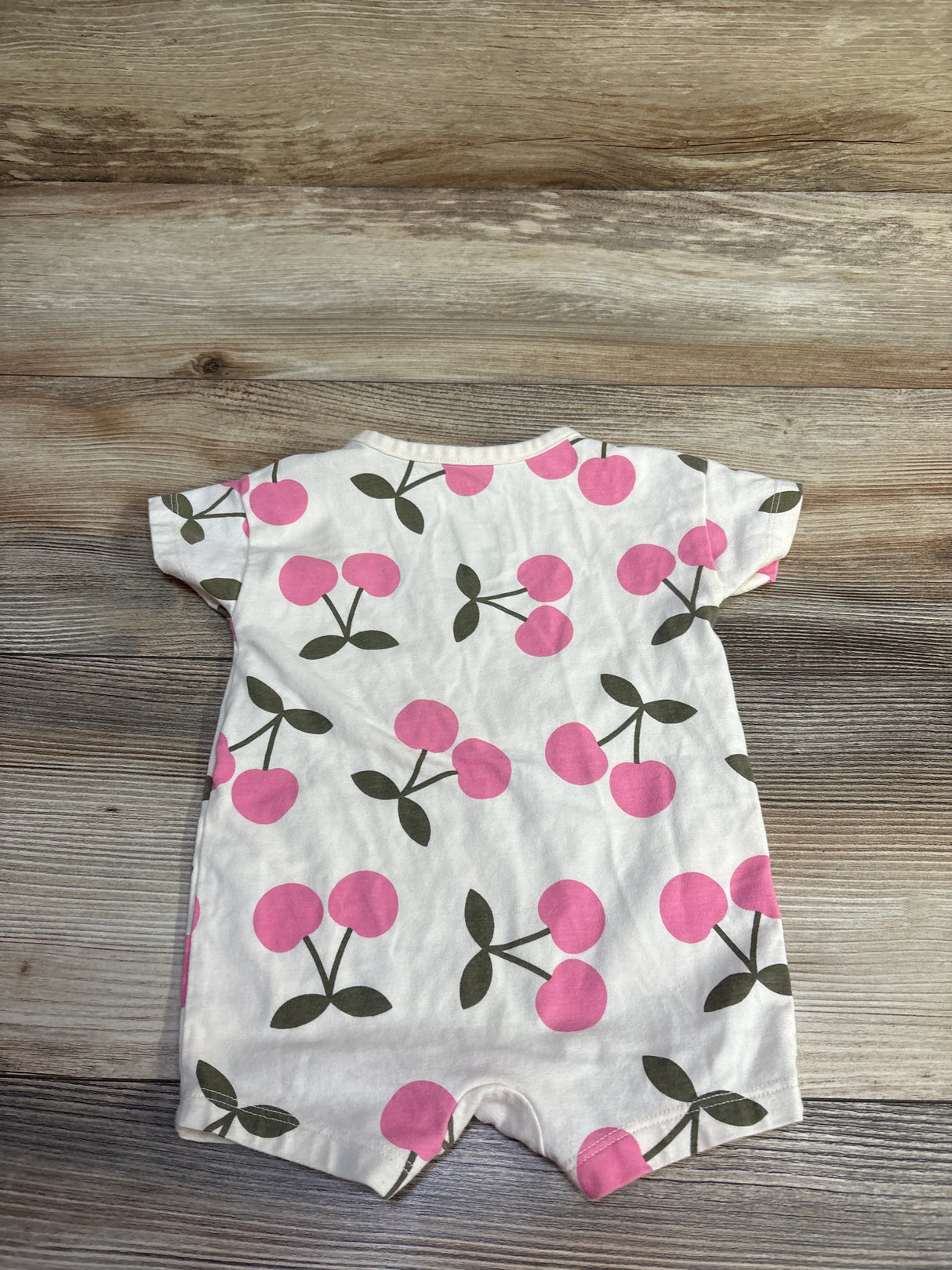 Cat & Jack Cherry Print Shortie Romper Ivory sz 0-3m