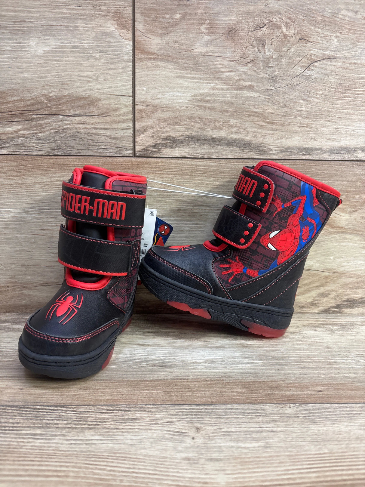 NEW Marvel Spider-Man Light-Up Winter Boots Black sz 7c