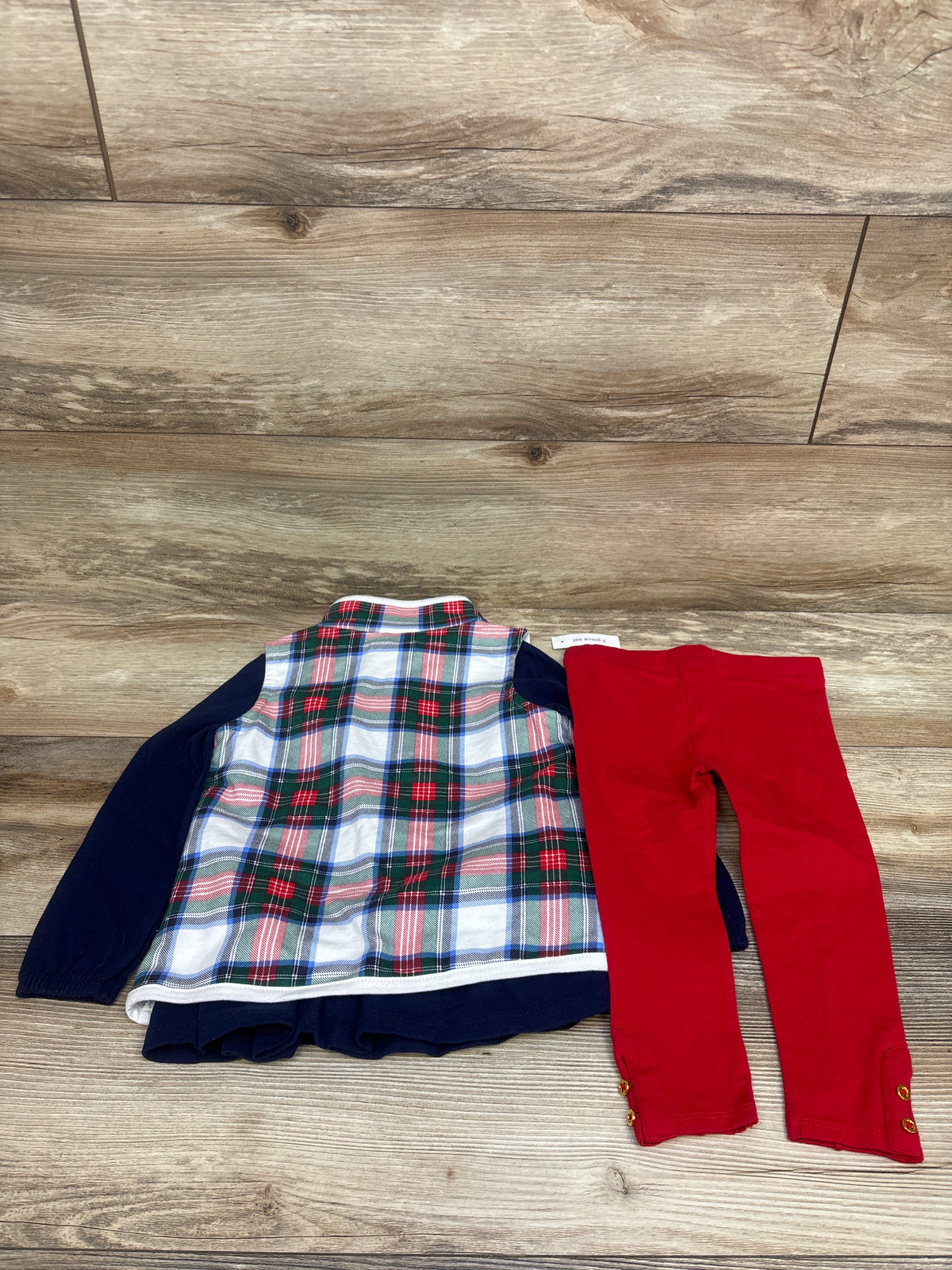 NEW Crown & Ivy 3pc Plaid Vest Set Navy sz 2T