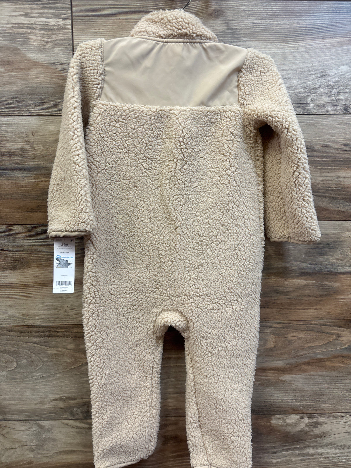 NEW Carter's Embroidered Sherpa Coverall Beige sz 24m