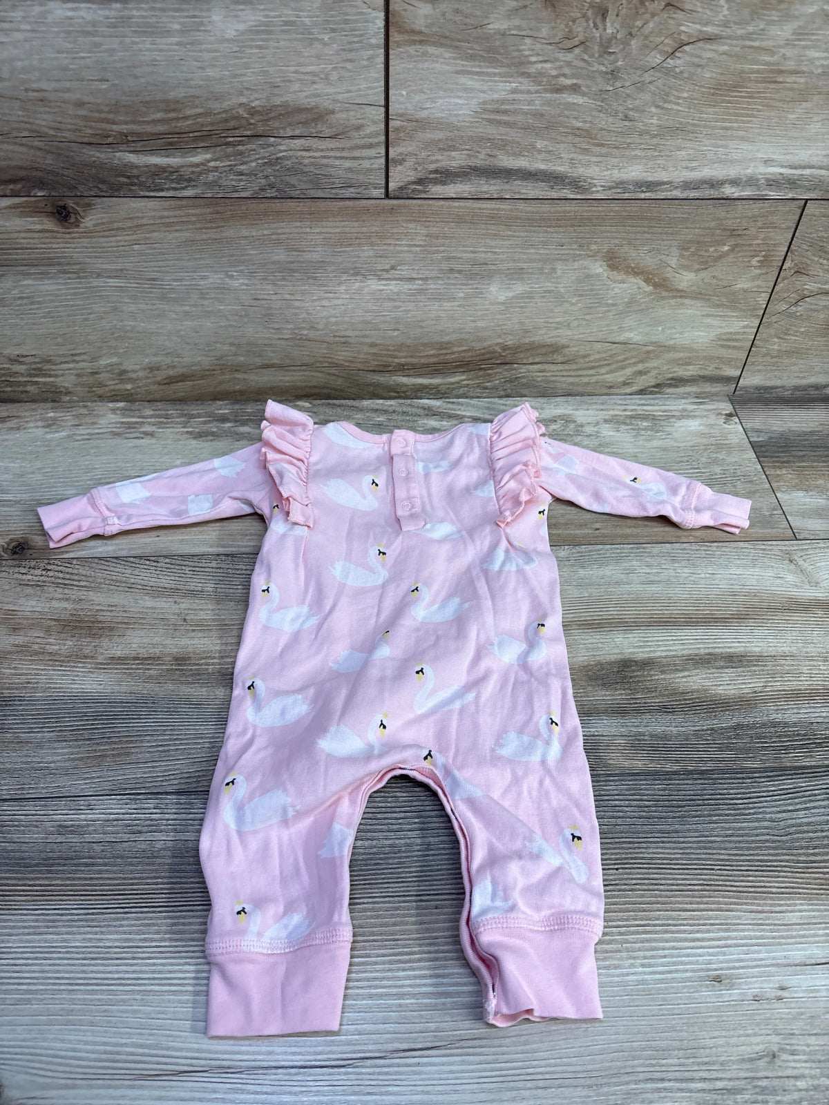 M + A by Monica + Andy Swan Ruffle Coverall Pink sz 3-6m