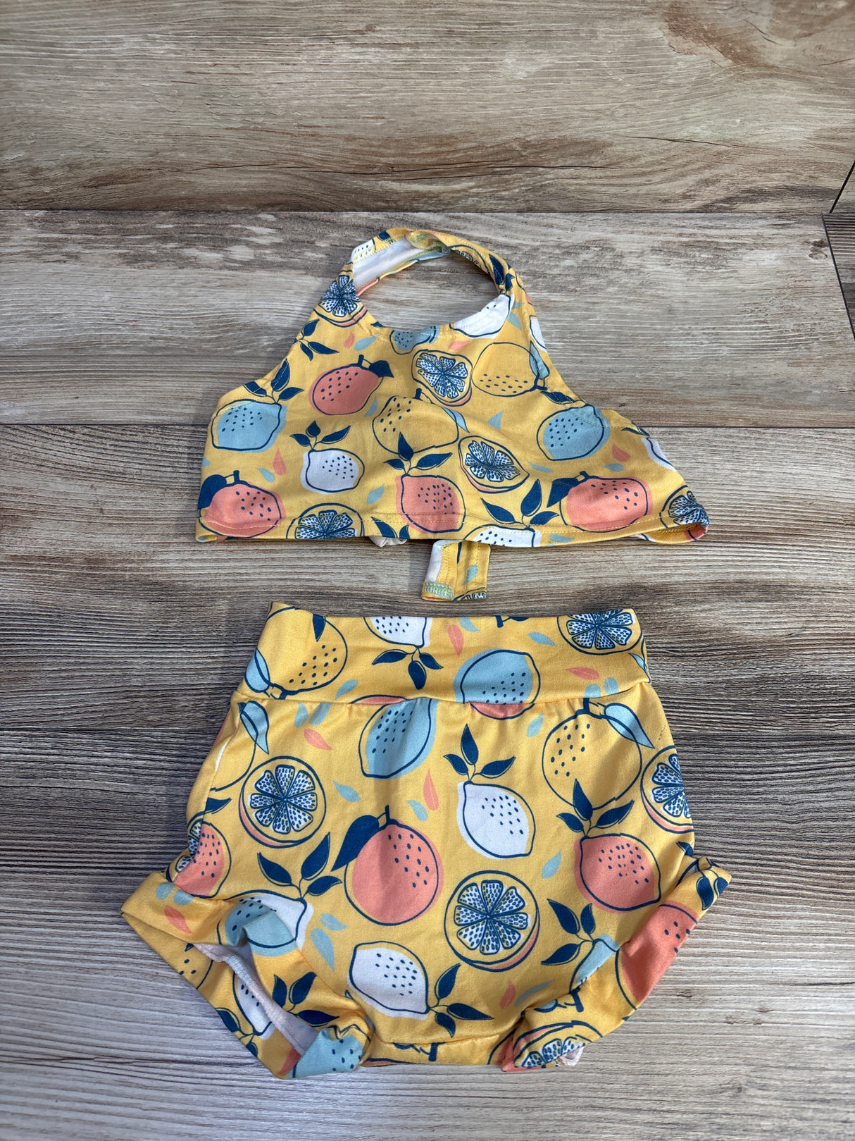 Arc & Co 2pc Halter Tie Top & Bloomer Shorts Set Yellow sz 18-24m