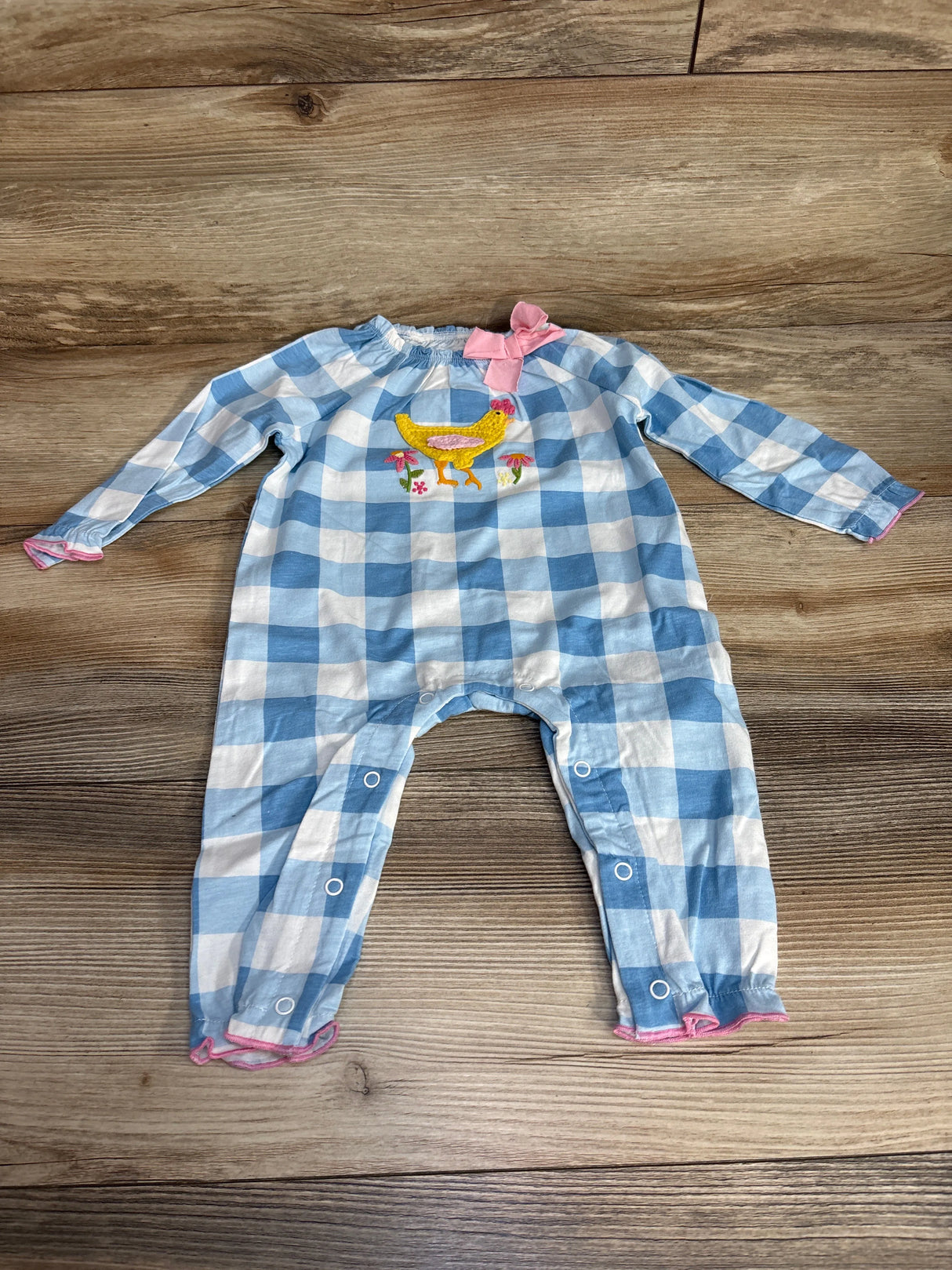 NEW Mudpie Plaid Coverall Blue sz 3-6m