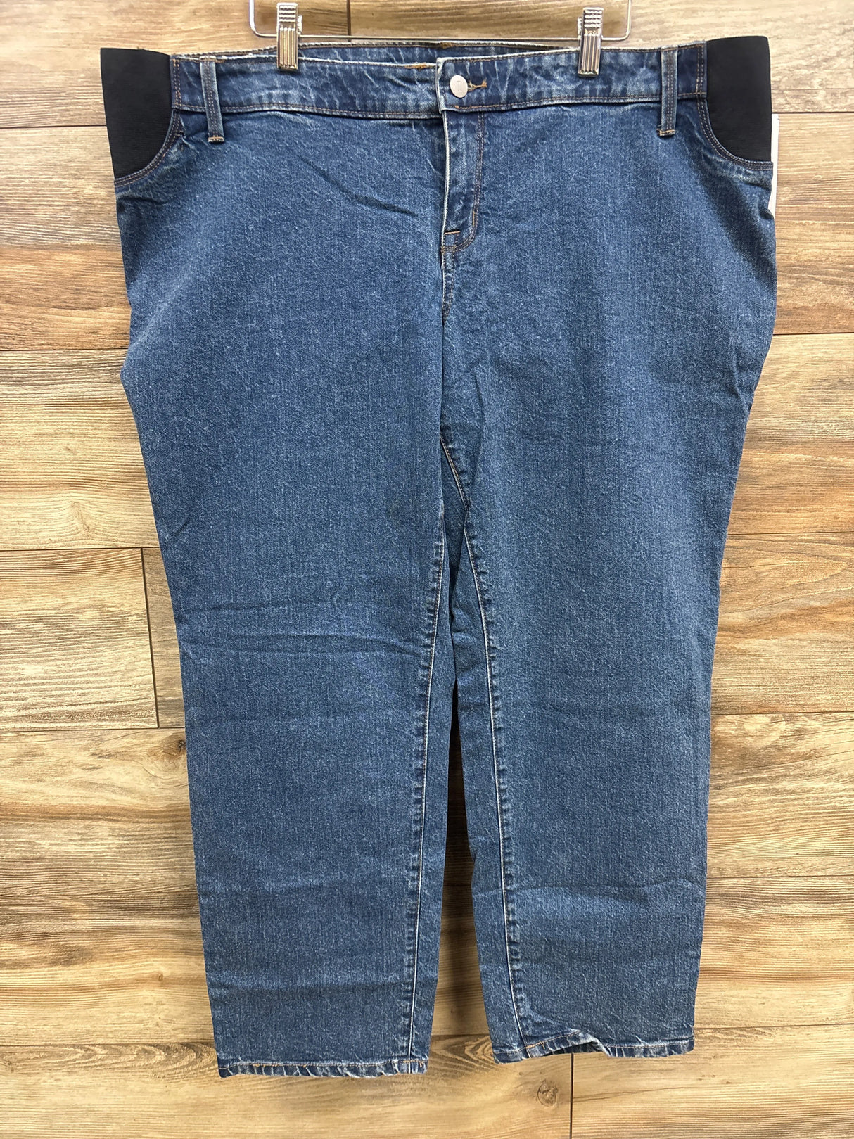 NEW Isabel Maternity Under Belly 90's Straight Maternity Jeans Blue sz 17/XXL