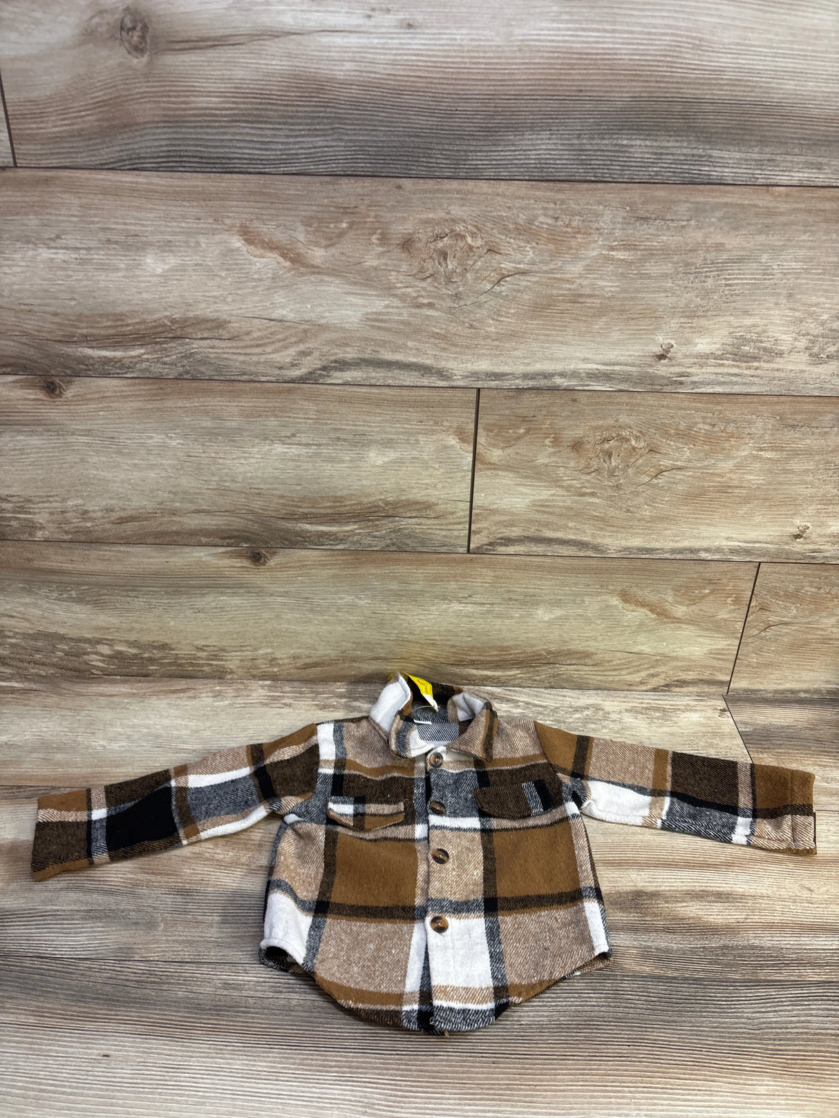 NEW Shien Plaid Shacket Brown sz 18-24m