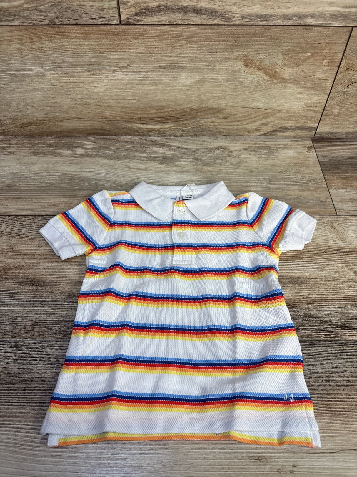 NEW Janie & Jack Striped Pique Polo Shirt White sz 12-18m