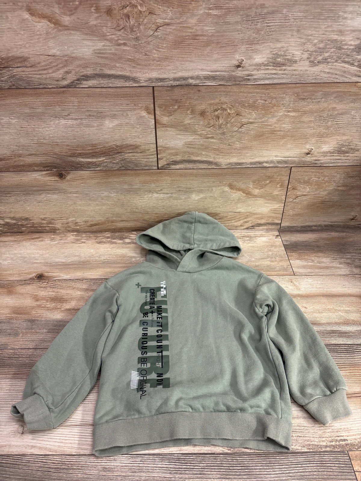 H&M Pullover Hooded Sweatshirt Green sz 5/6T