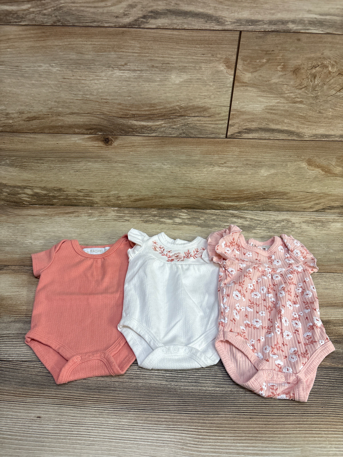 RZ by Rachel Zoe 3pk Bodysuit Set Pink sz 0/3m