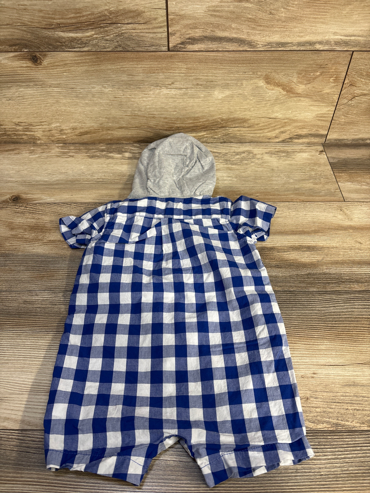 Tucker + Tate Hooded Henley Shortie Romper Blue sz 12m