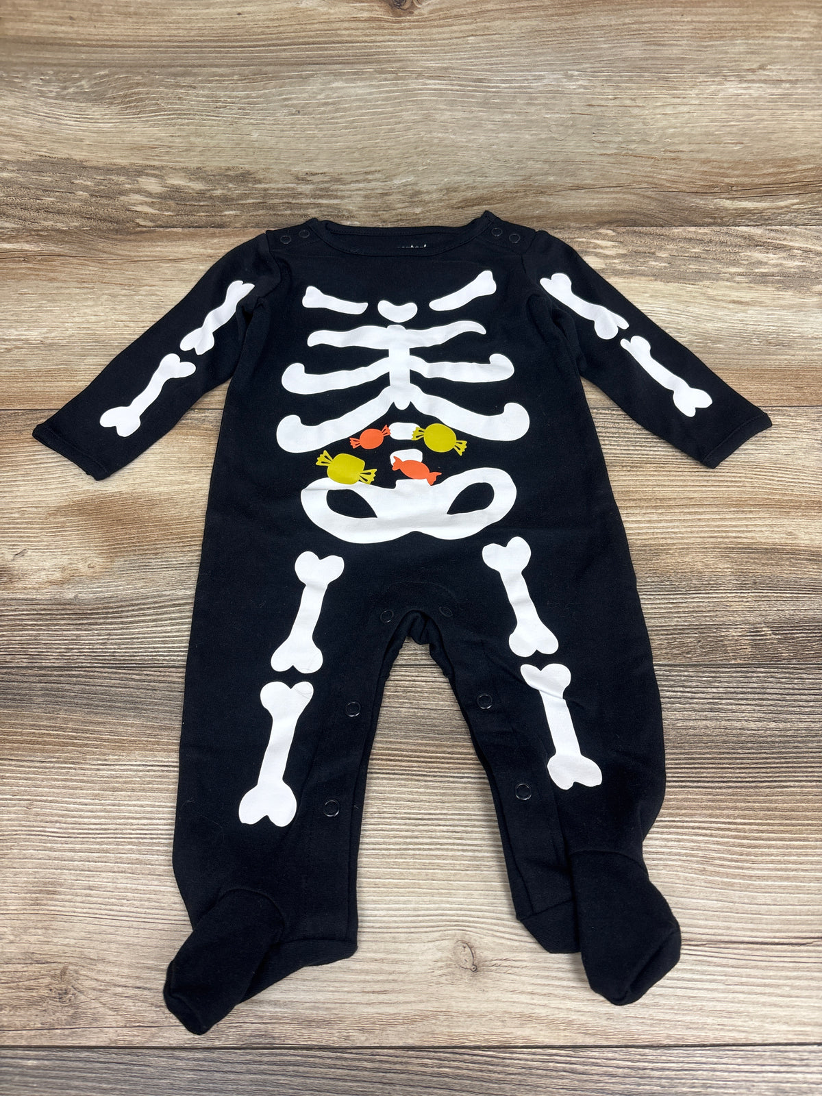 Just One You Skeleton Footed Coverall Black sz 6m