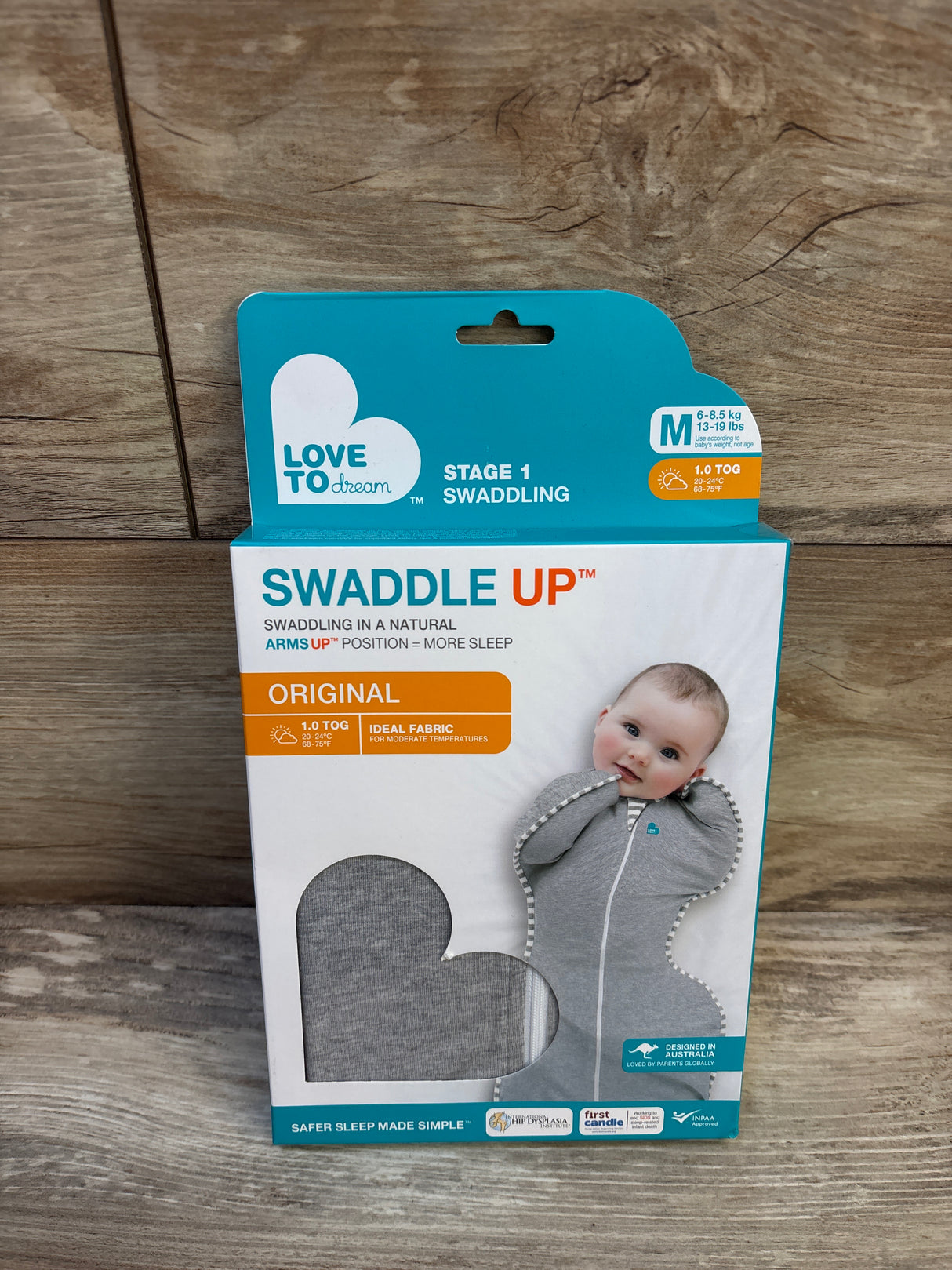 NEW Love To Dream Swaddle Up Original Grey sz Medium (3-6m)