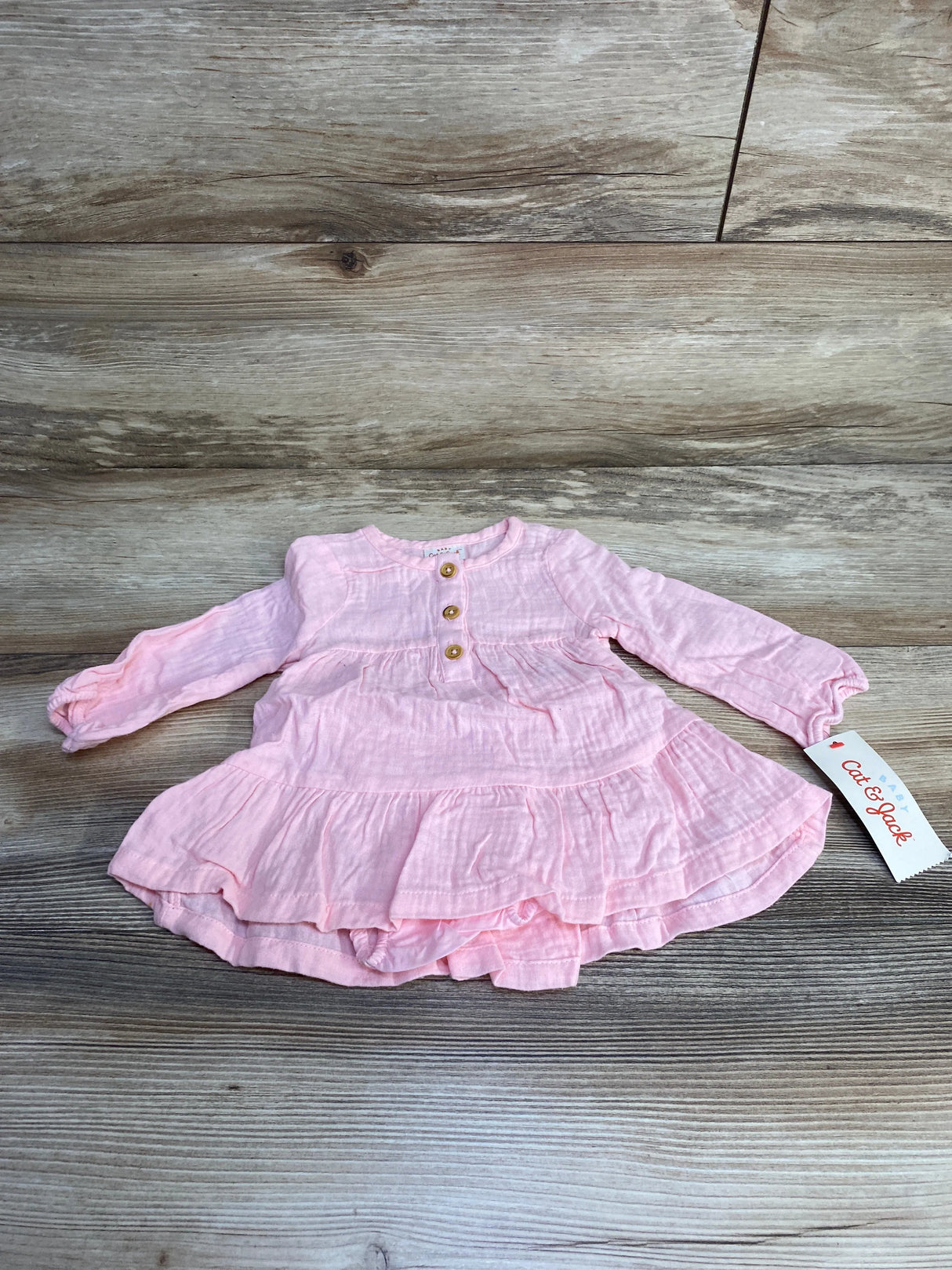 NEW Cat & Jack 2pc Henley Muslin Dress & Bloomers Pink sz 3-6m - Me n Mommy To Be