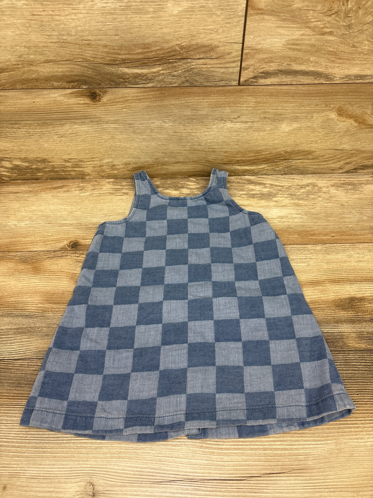 Old Navy Checkered Denim Button-Front Dress Blue sz 2T
