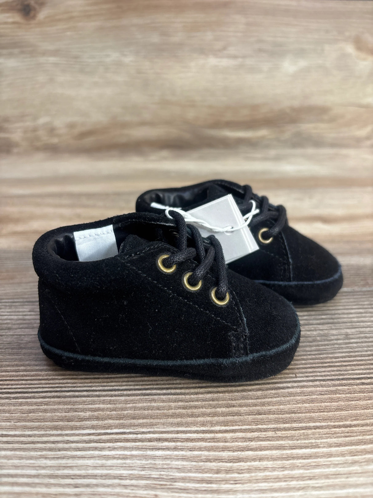 NEW Janie & Jack Velvet Crib Shoes, Black sz 3-6m