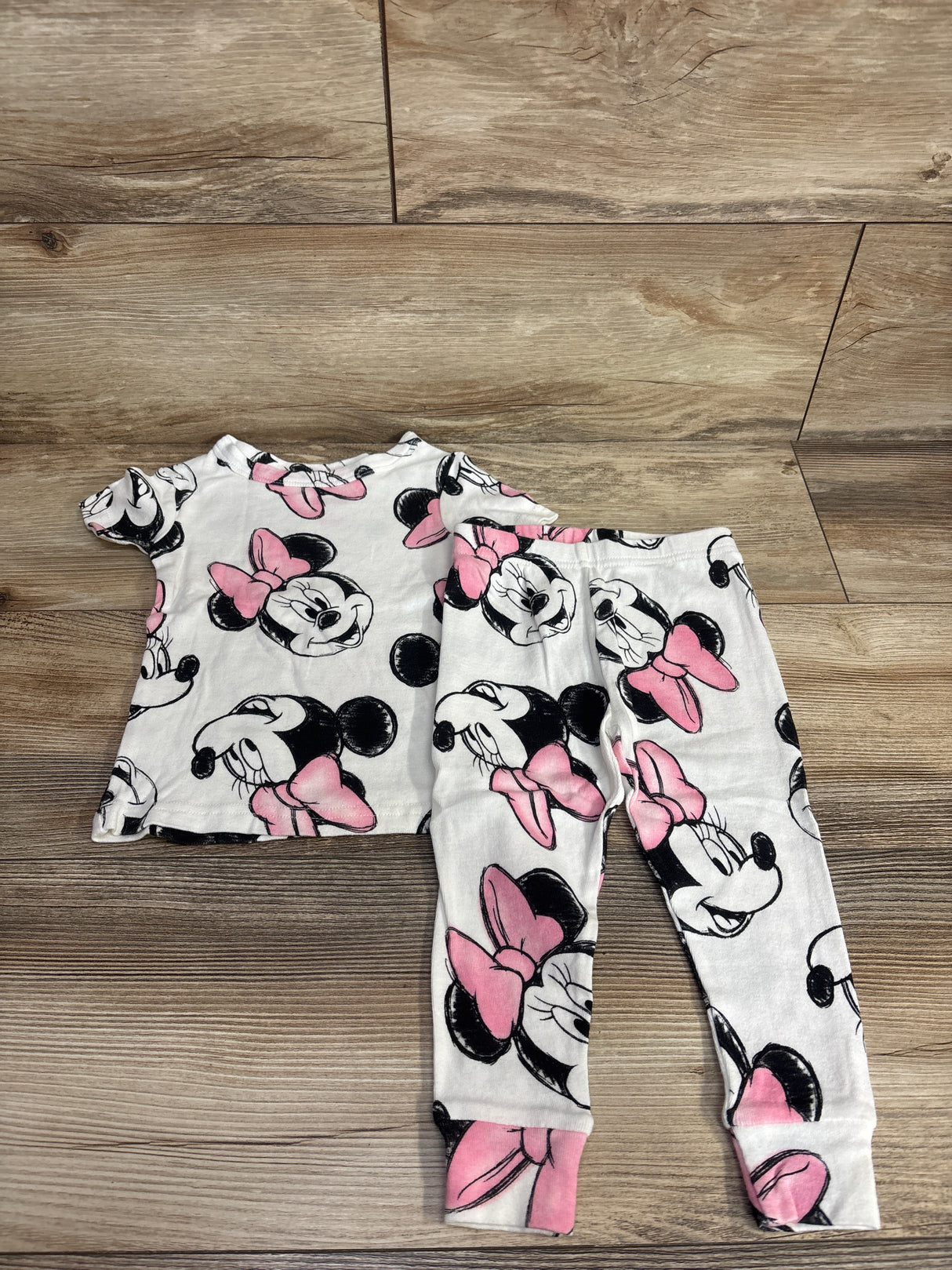 Disney Junior Minnie Mouse Pajama Set White sz 2T