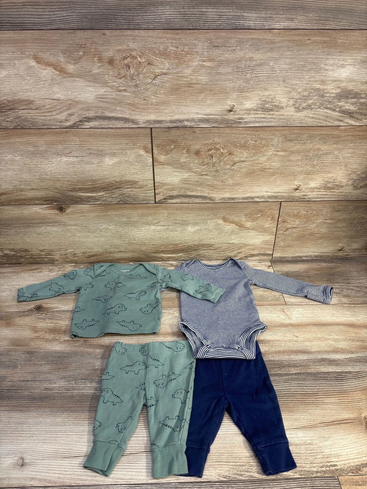 Carter's 4pc Dinosaur Bodysuit & Pants Set Green sz 3m