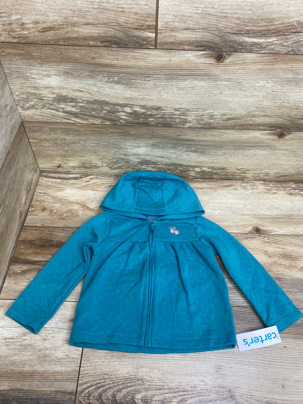 NEW Carter's Hooded Full Zip Jacket Teal sz 24m