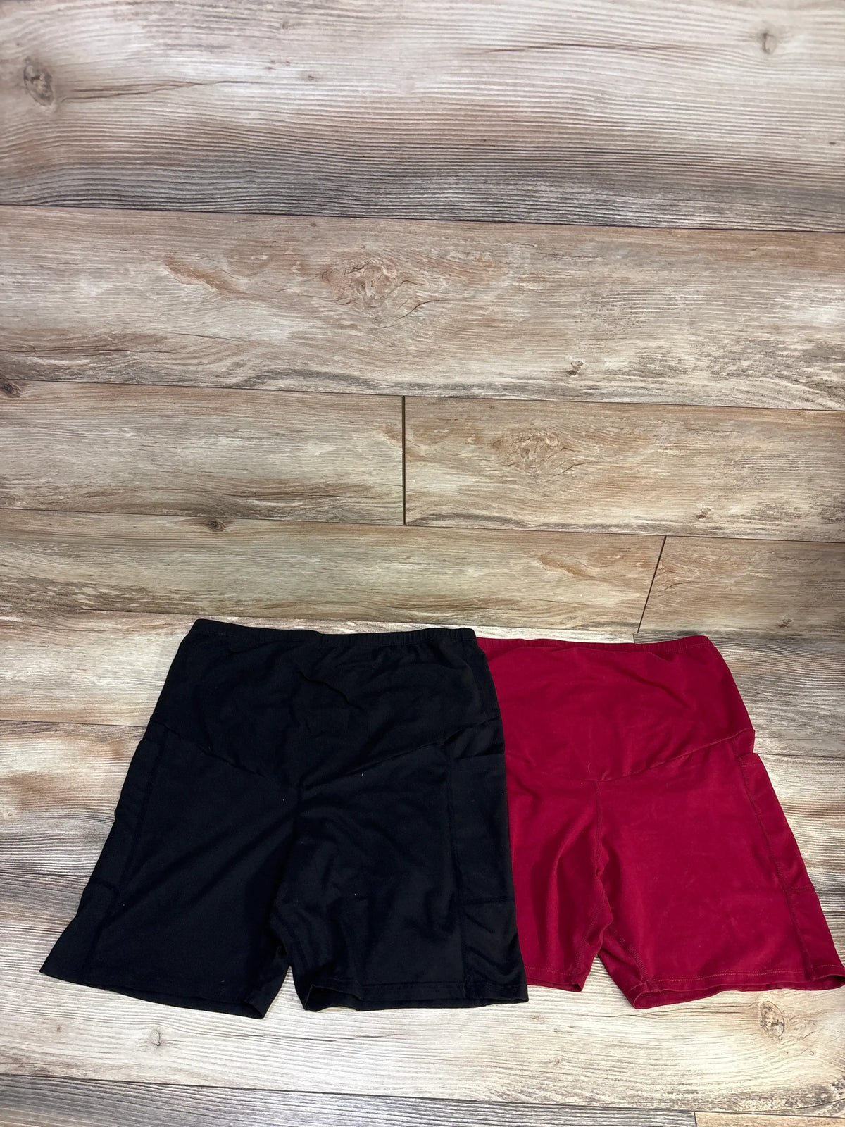 Maternity 2pk Lounge Shorts Black/Red sz XL